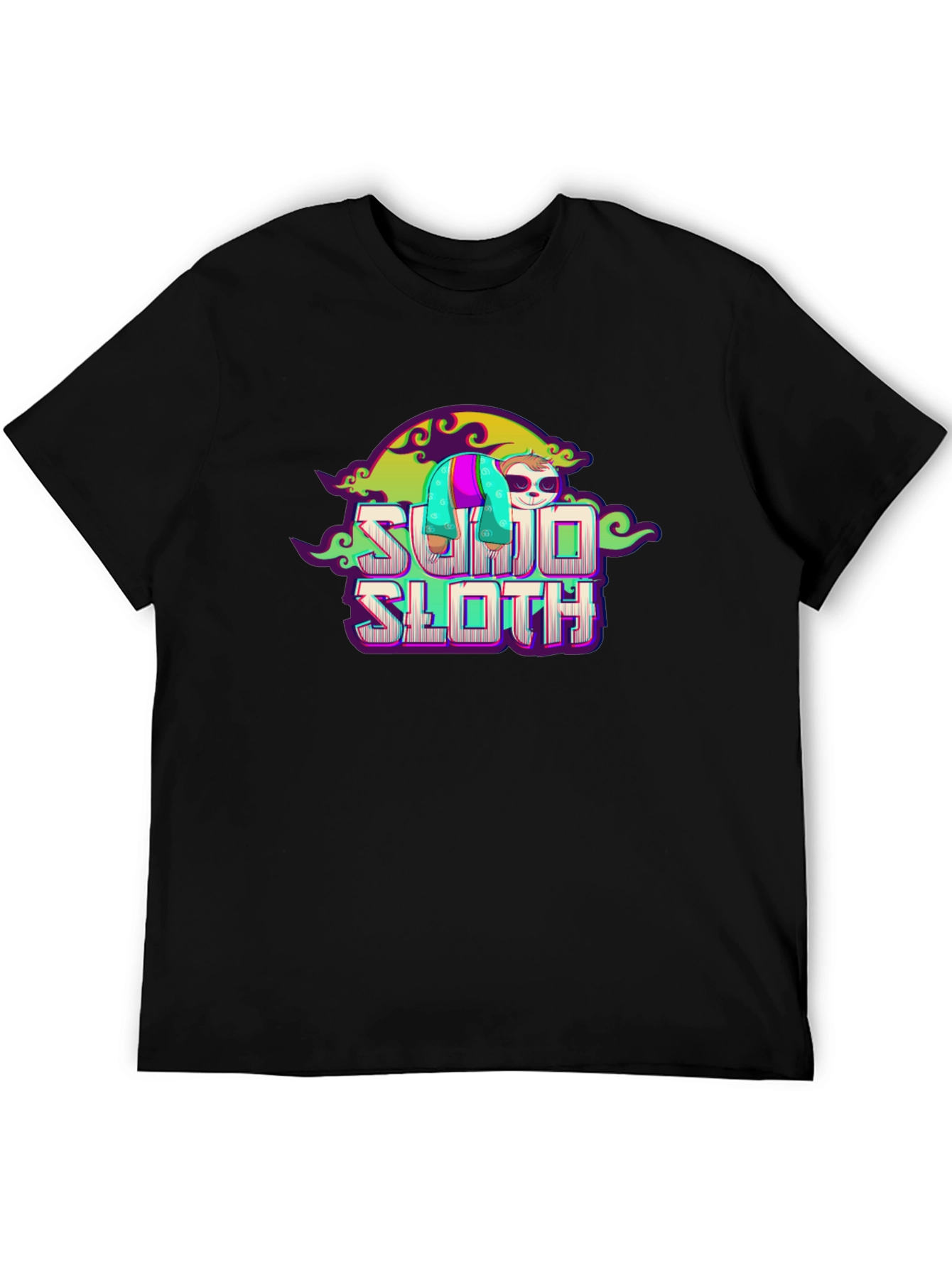 Black Sumo Sloth Graphic Tee - Unique Design view 5