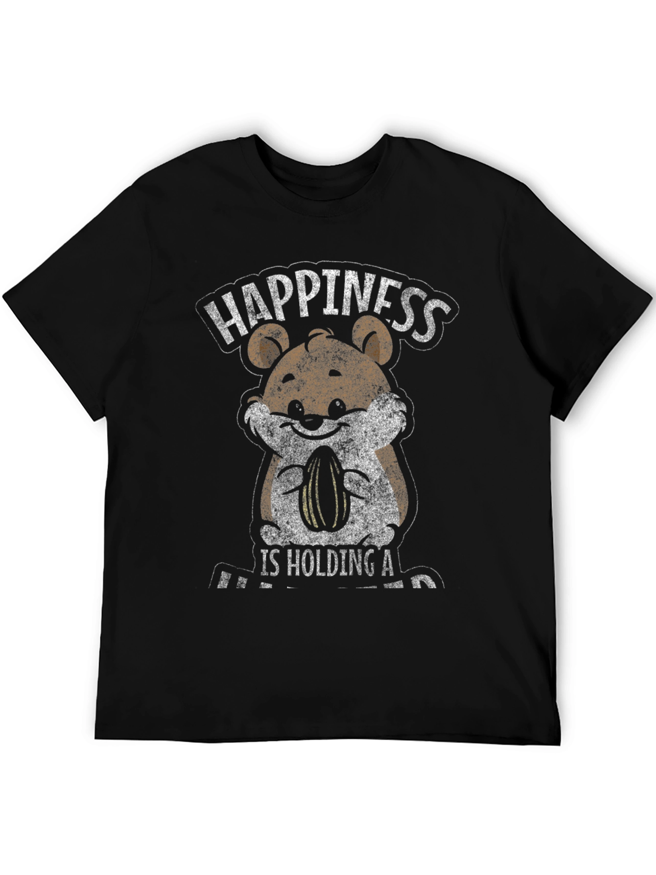 Black Happiness Hamster Graphic T-Shirt view 5
