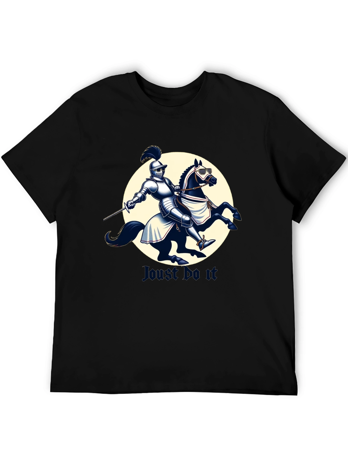 Black Joust Do It - Knight & Horse Graphic Tee view 5