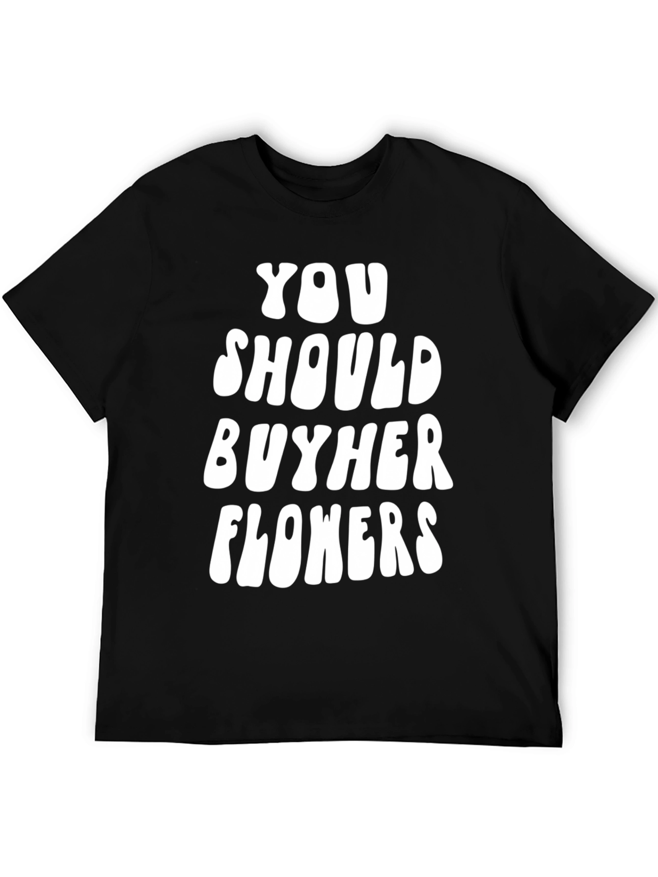 Black Buy Her Flowers Black Graphic T-Shirt view 5