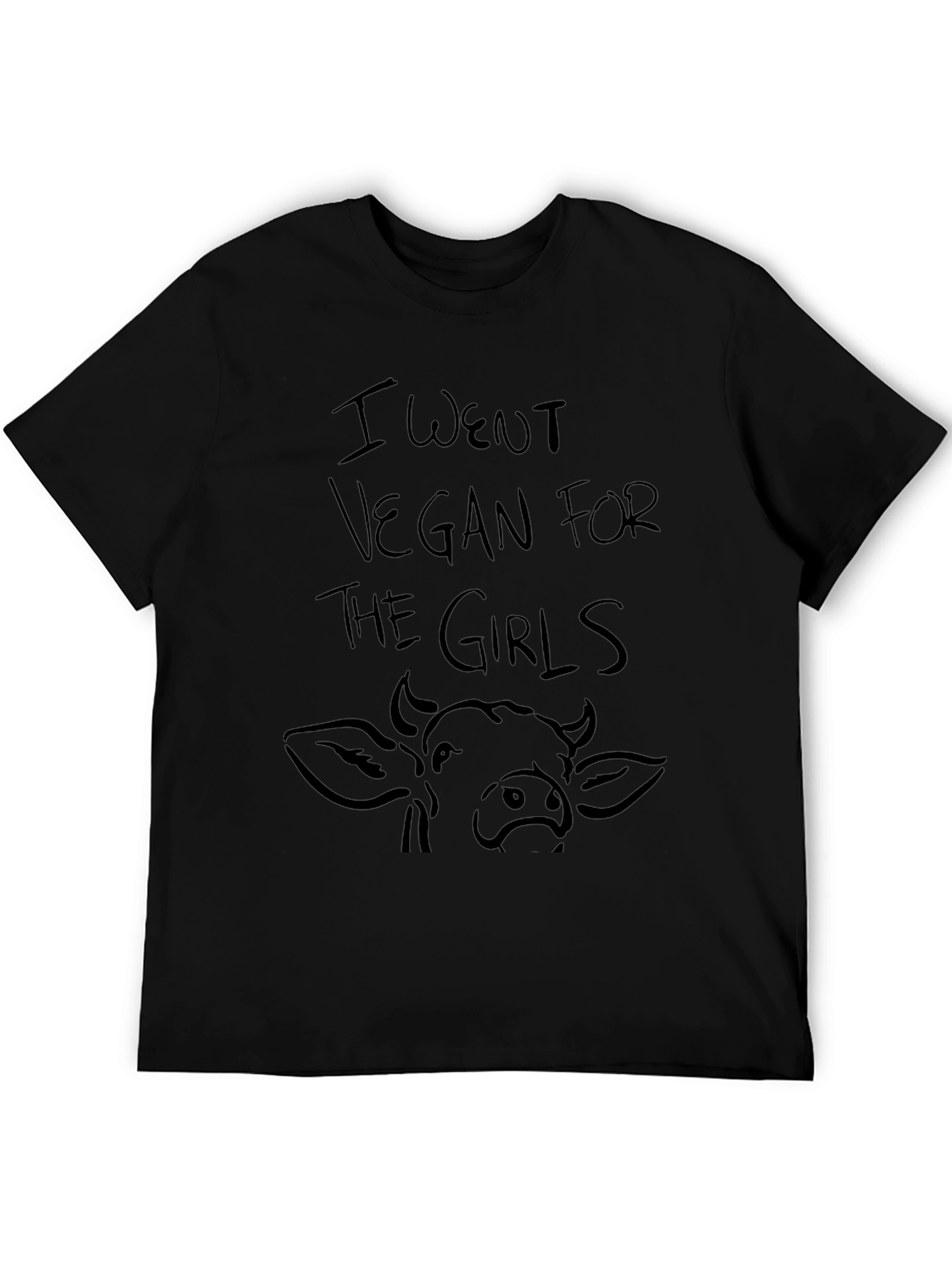 Black Vegan for the Girls Men's Black Graphic Tee view 5