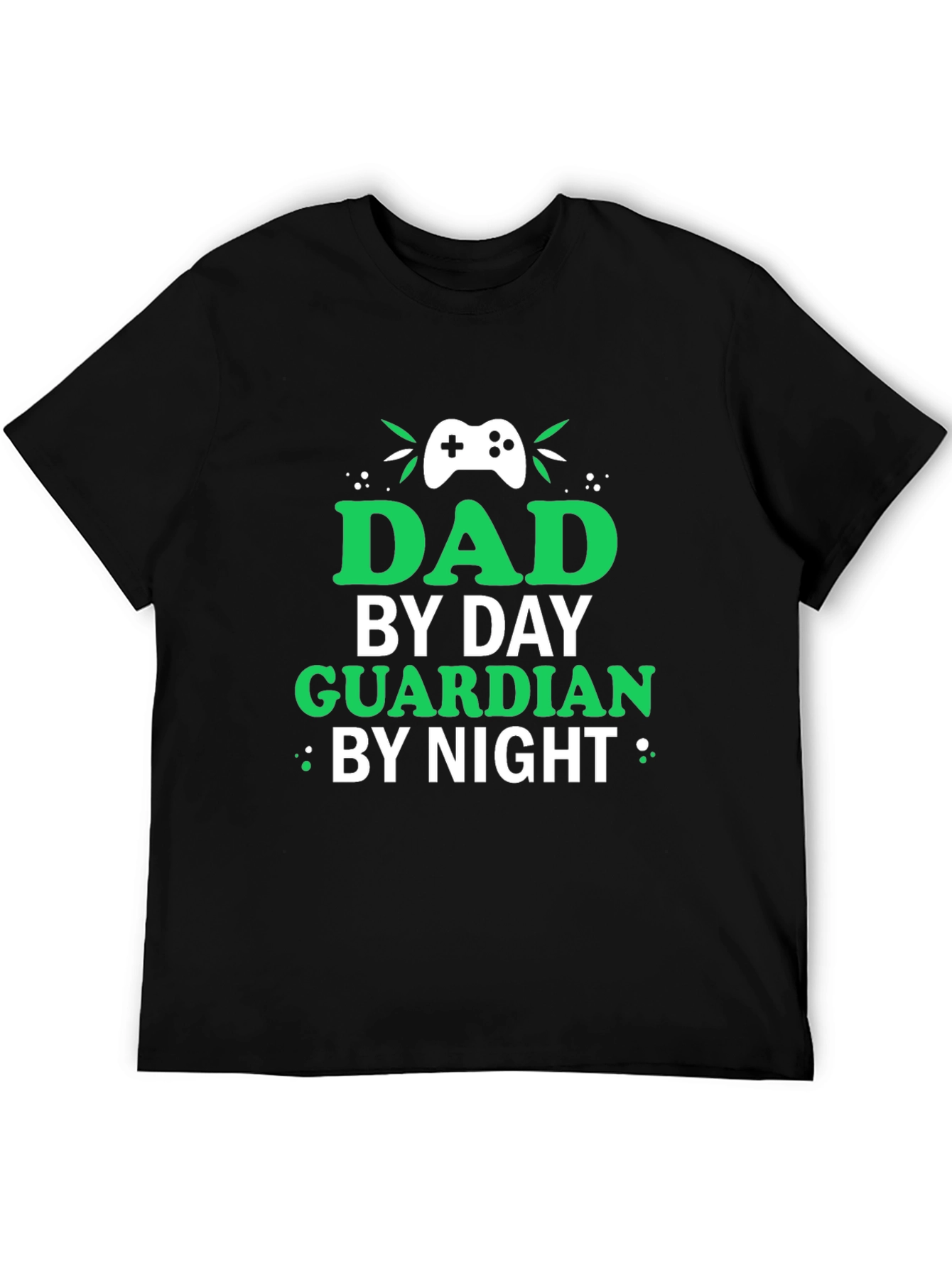 Black Dad By Day Guardian By Night Black T-Shirt view 5