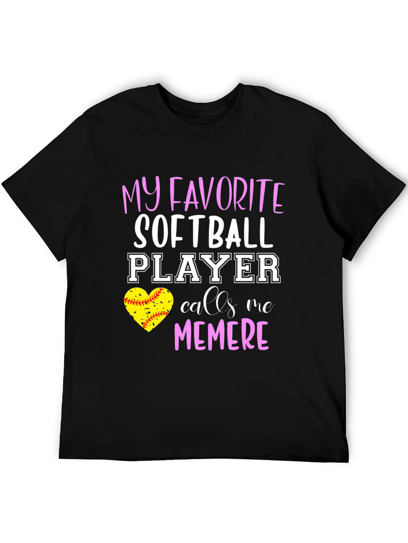 Black My Favorite Softball Player Calls Me Memere T-Shirt view 5
