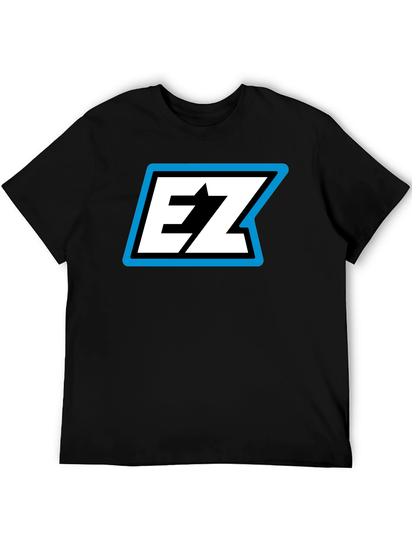 Black EZ Logo Black T-Shirt - Bold Graphic Tee view 5