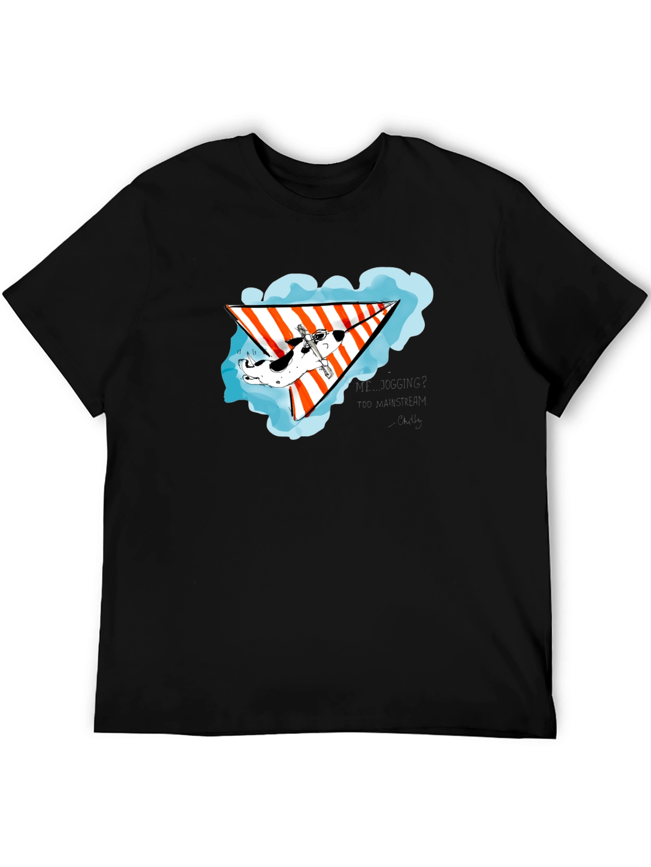 Black Hang Gliding Dog Black T-Shirt view 5