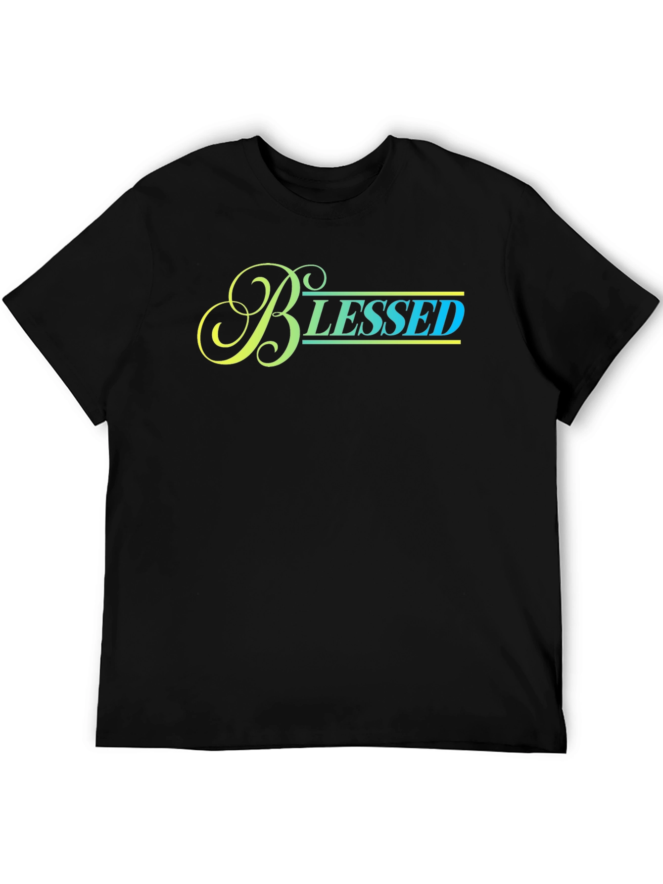 Black Blessed Graphic Print Black T-Shirt view 5