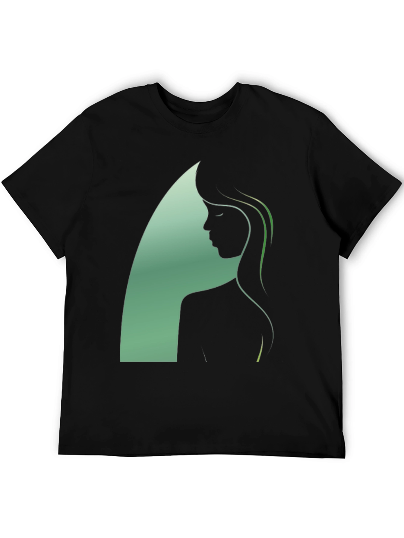 Black Silhouette Woman Graphic Black T-Shirt view 5