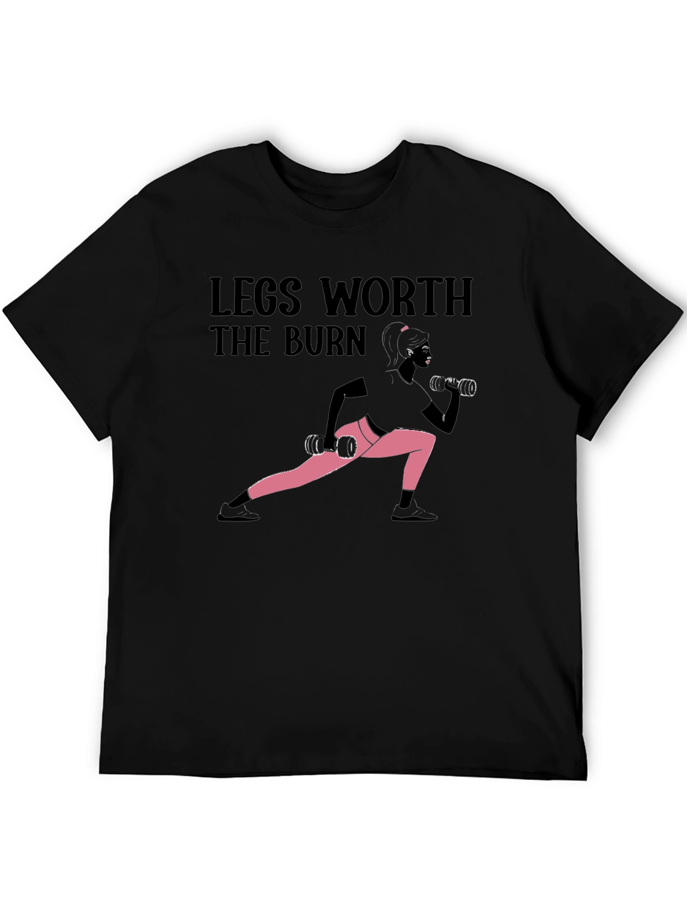 Black Legs Worth the Burn Workout T-Shirt view 5