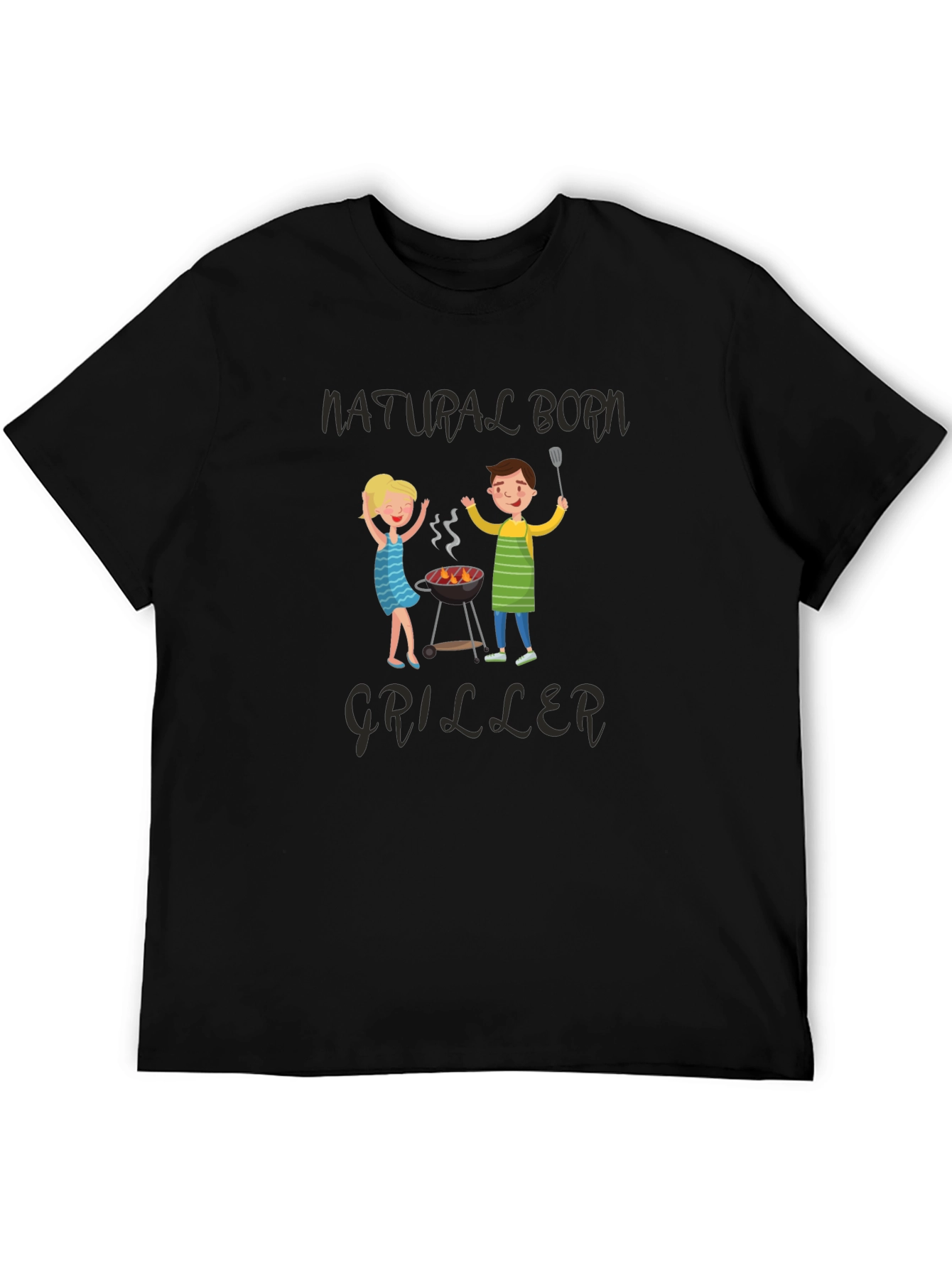 Black Natural Born Griller Graphic Tee view 5