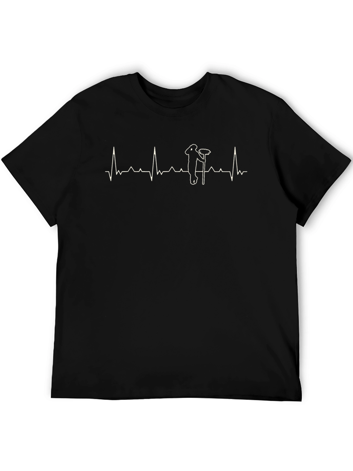 Black Curling Heartbeat T-Shirt - Black view 5