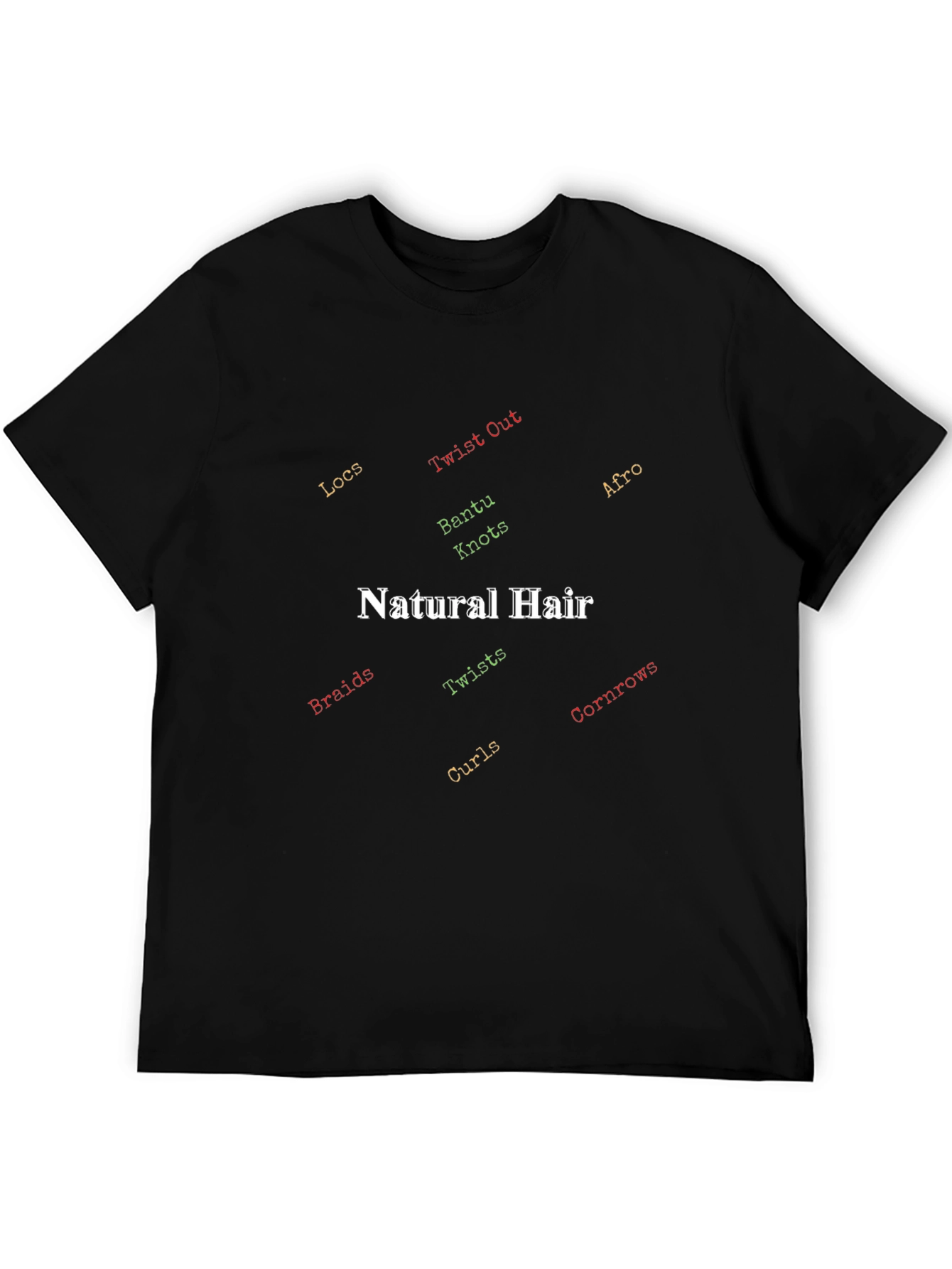 Black Natural Hair Styles Black T-Shirt view 5
