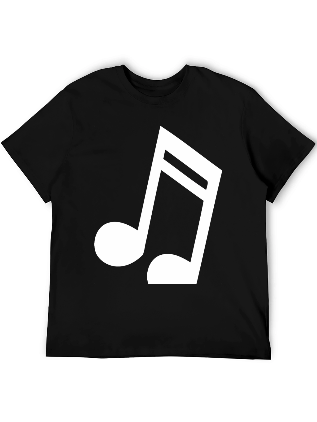 Black Musical Note Graphic Tee - Black Cotton T-Shirt view 5