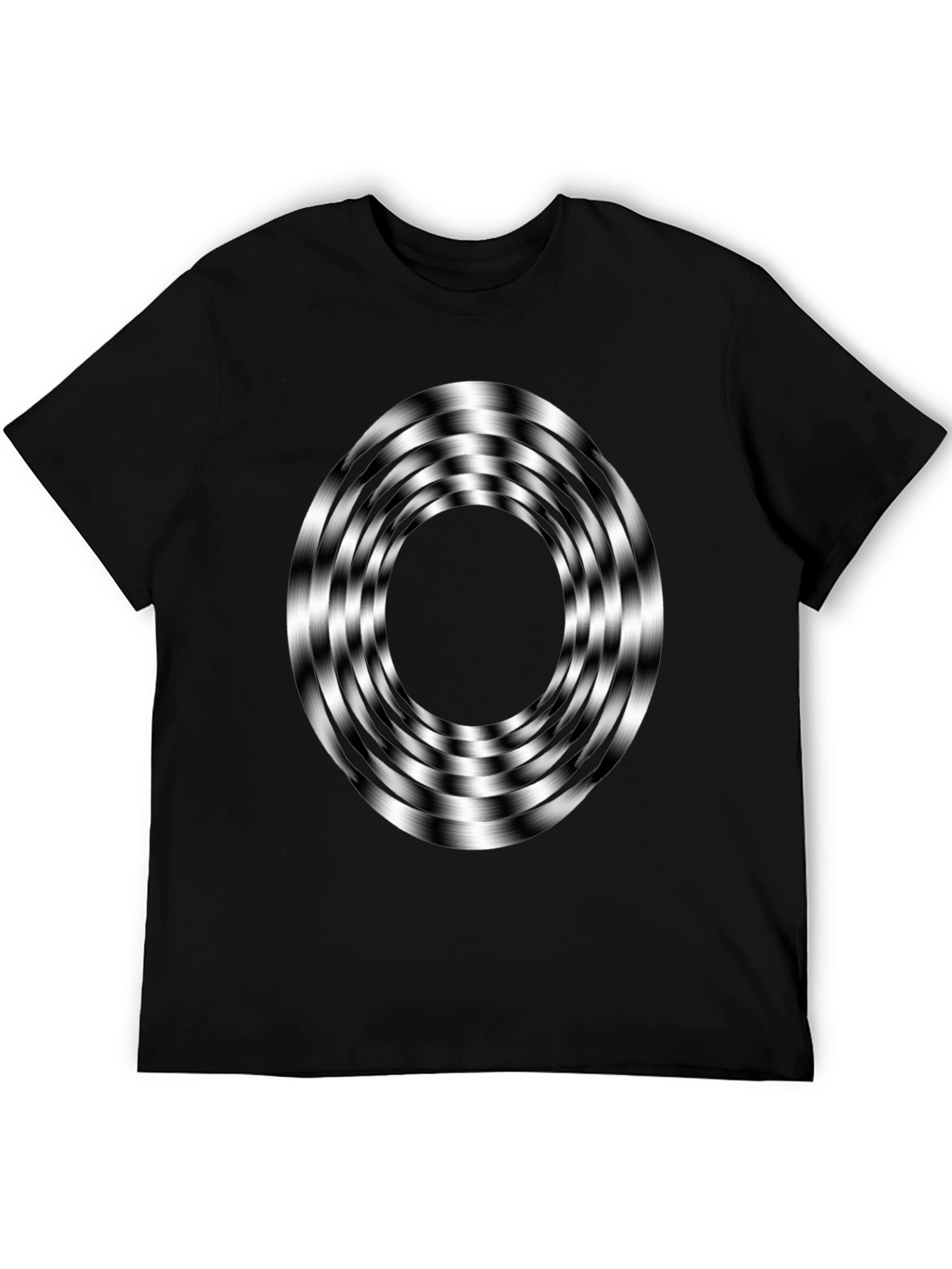 Black Optical Illusion Graphic Tee view 5
