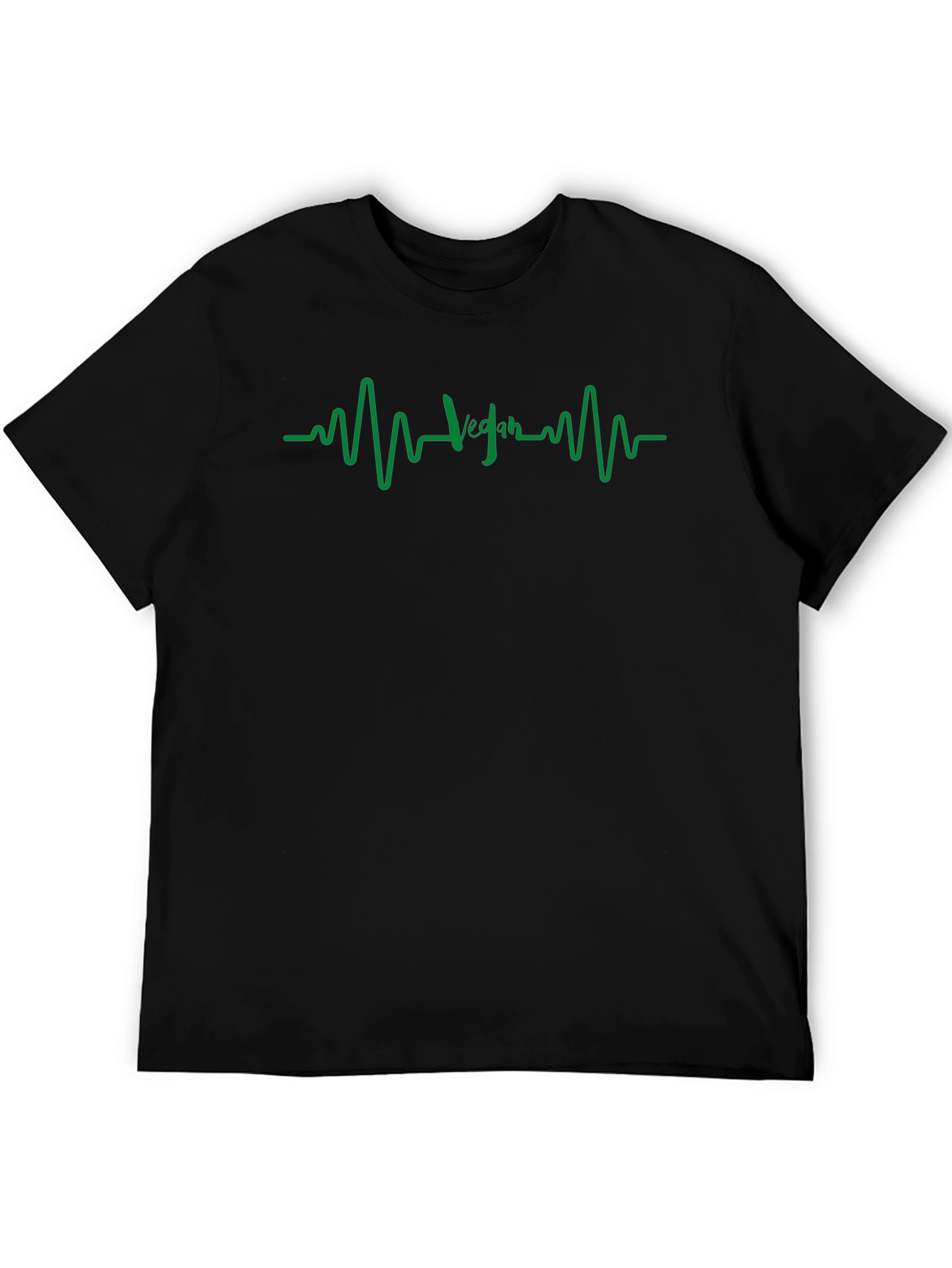 Black Vegan Heartbeat T-Shirt - Stylish & Comfortable view 5