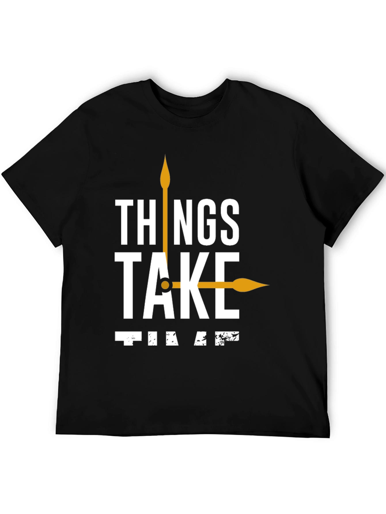 Black Things Take Time T-Shirt Black Casual Cotton Tee view 5