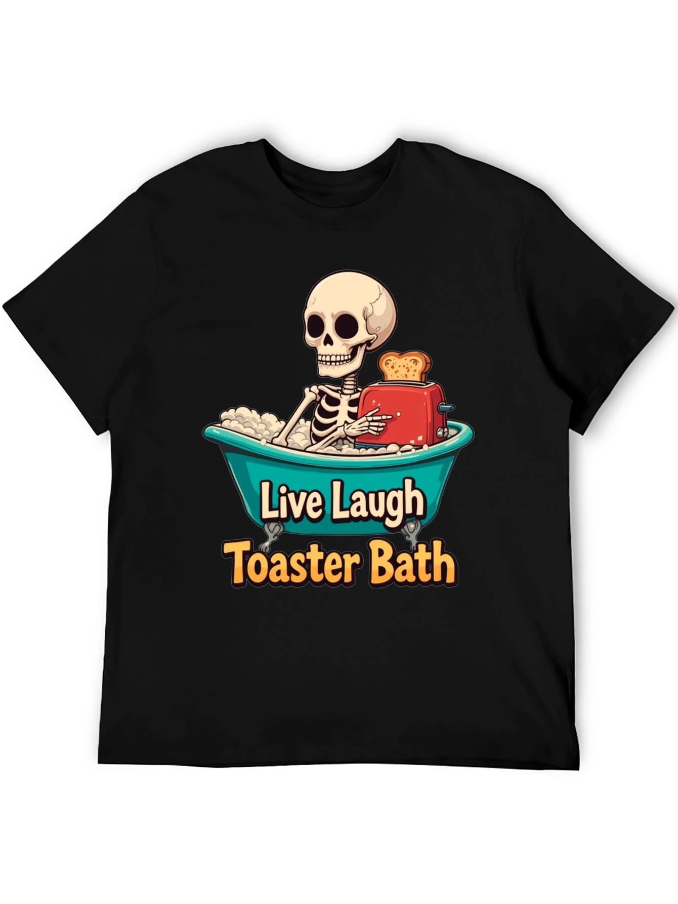 Black Live Laugh Toaster Bath T-Shirt view 5