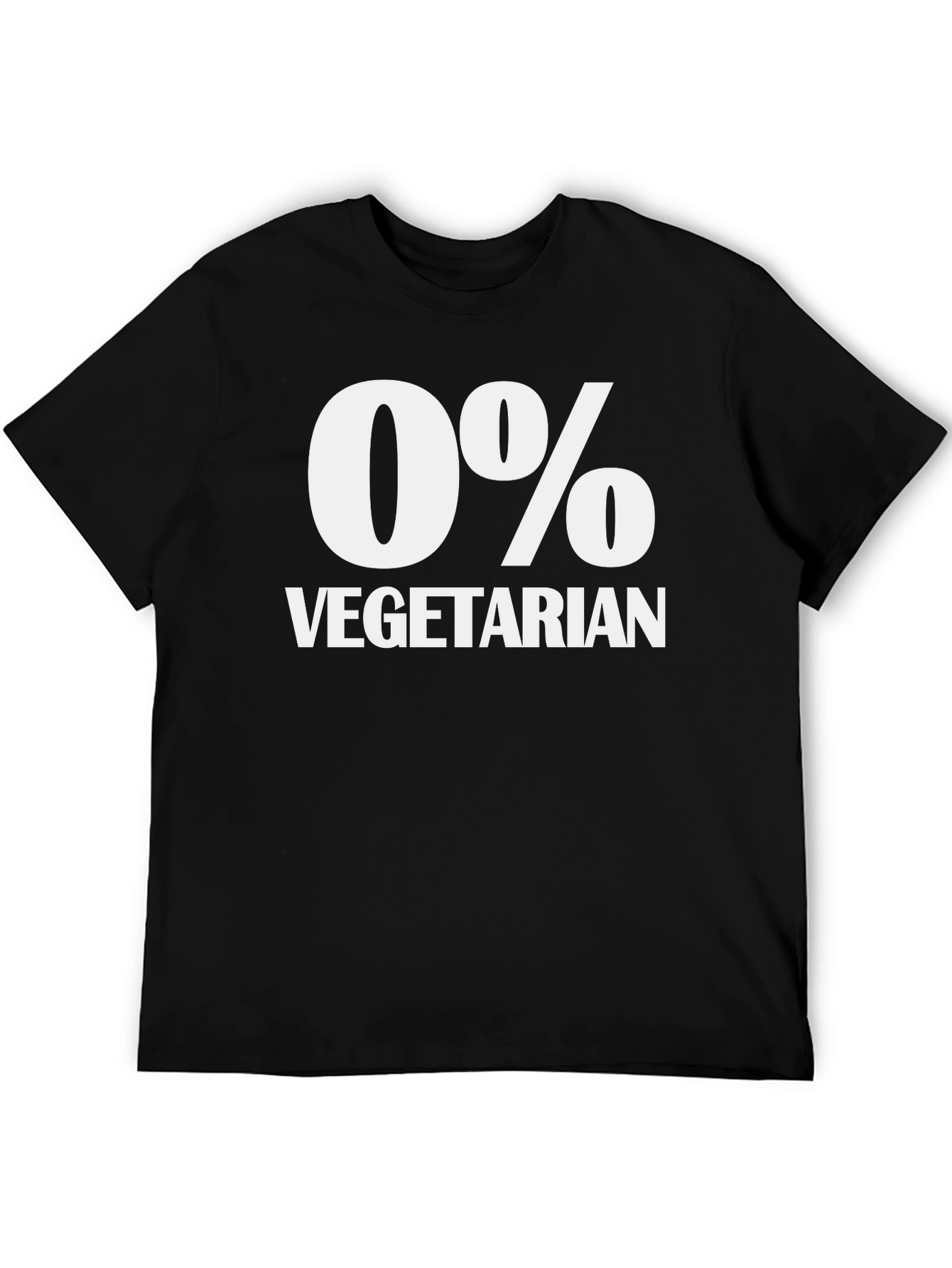 Black Funny 0% Vegetarian Black T-Shirt view 5