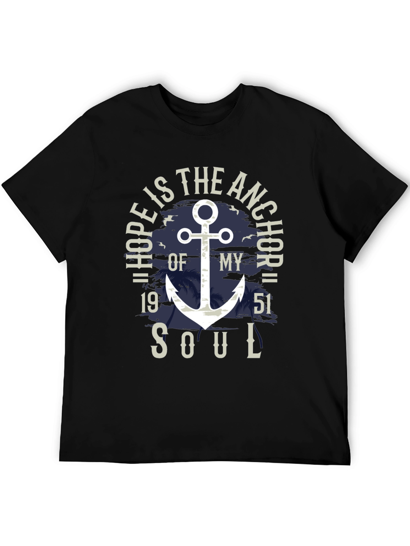 Black Nautical Hope Anchor Soul Graphic Tee view 5