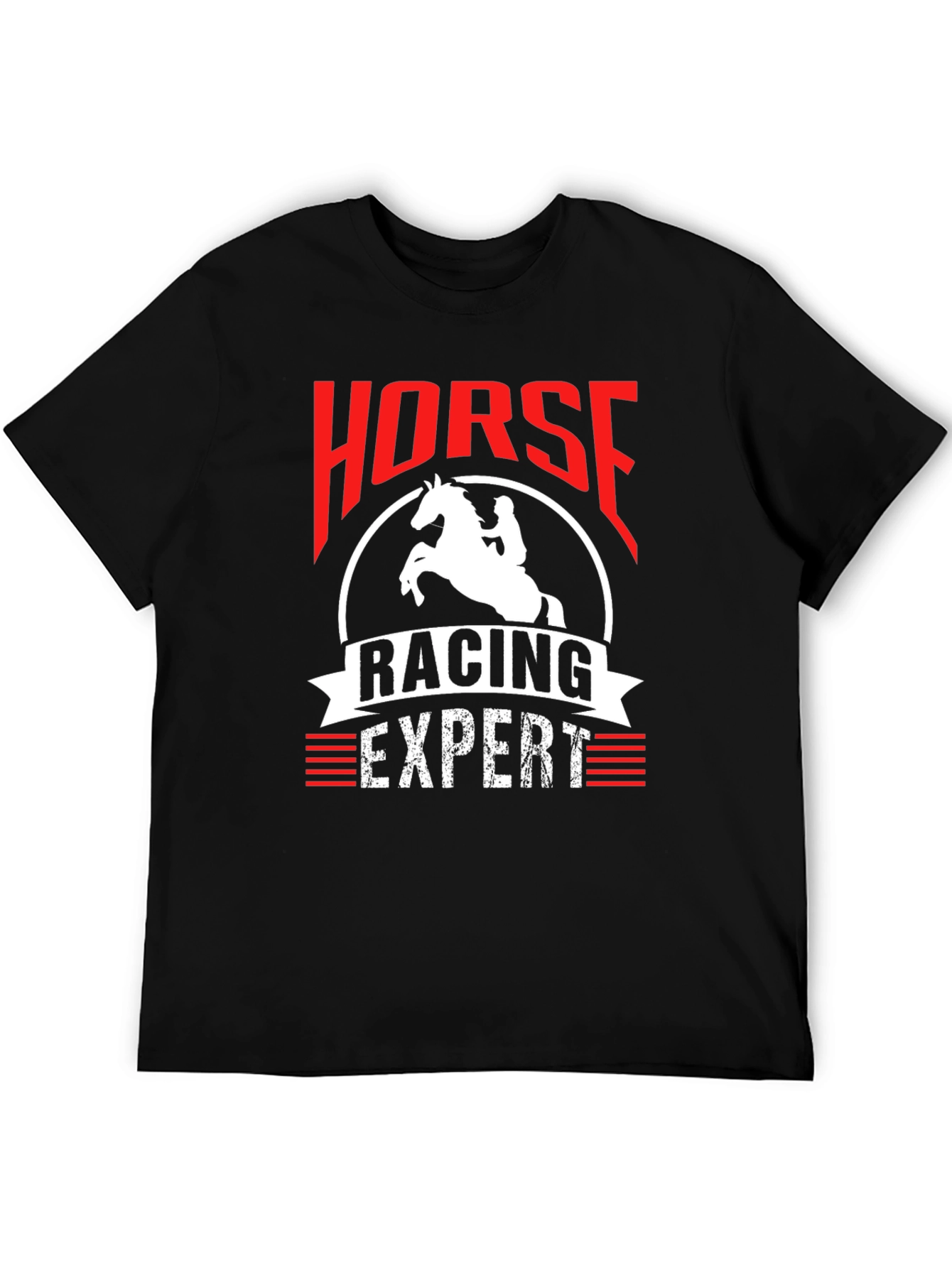 Black Horse Racing Expert T-Shirt - Unique Design view 5