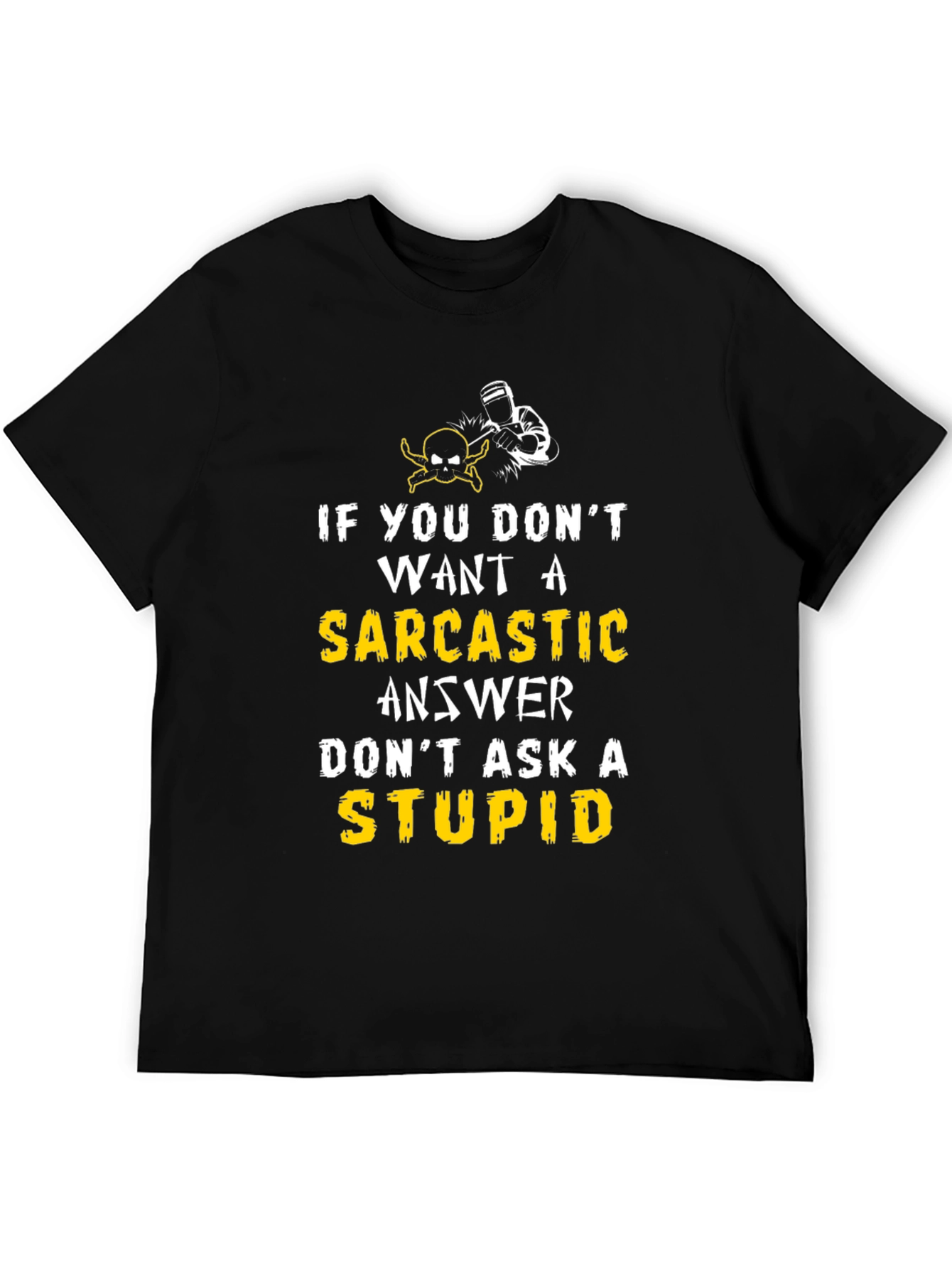 Black Sarcastic Answer Graphic Tee view 5