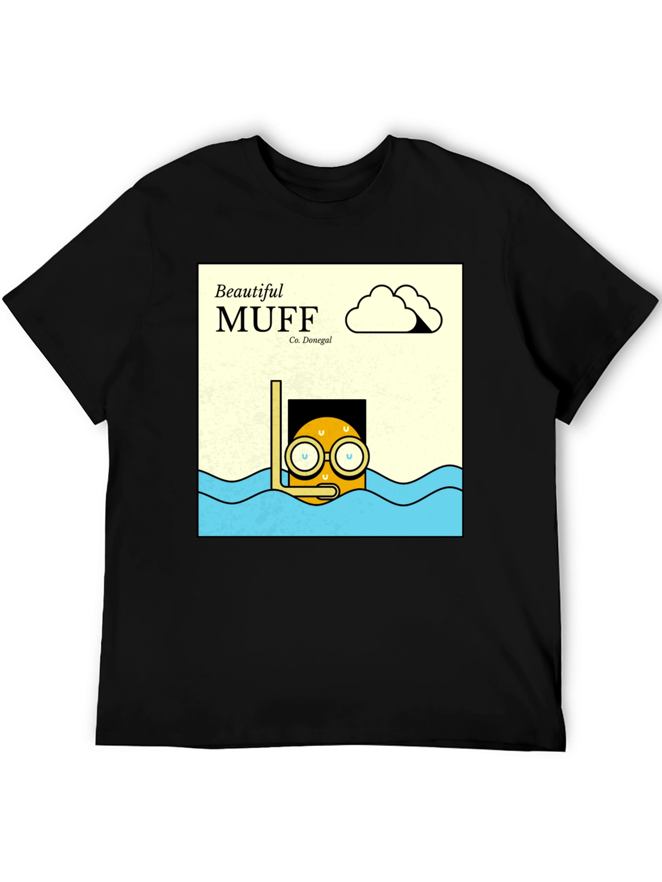 Black Beautiful Muff Diving T-Shirt view 5