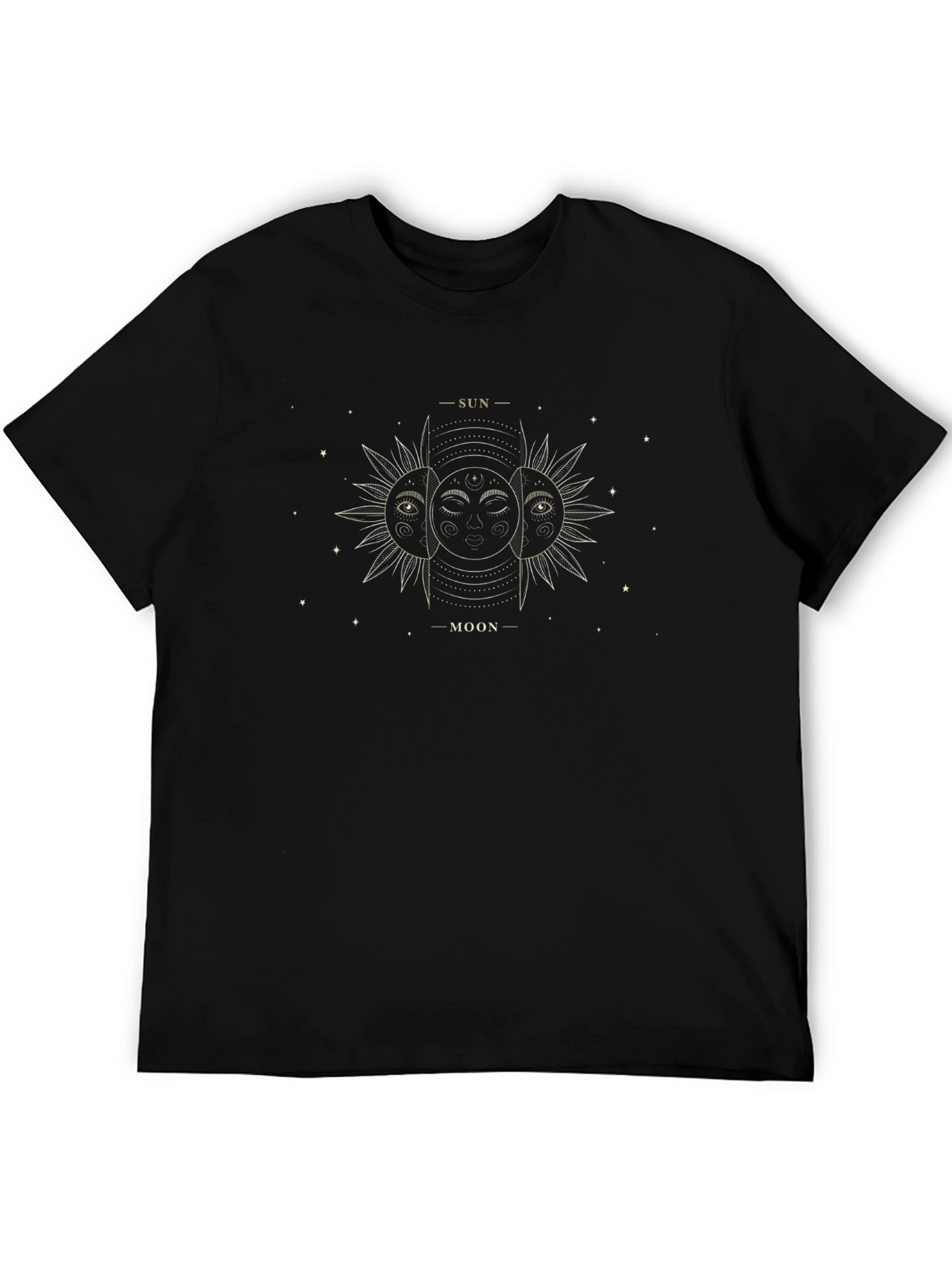 Black Sun and Moon Graphic Black Tee view 5