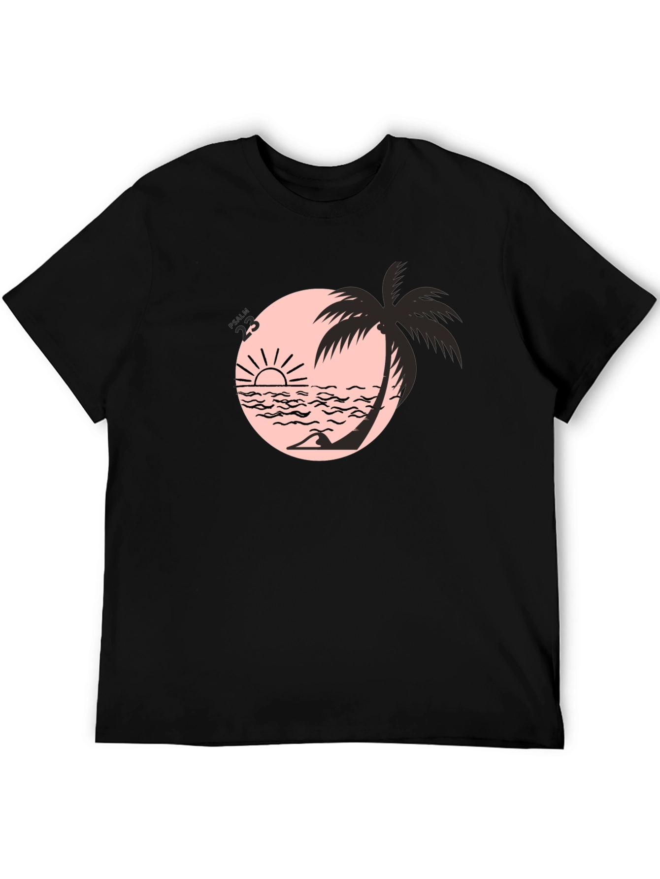 Black Black Beach Palm Graphic Tee view 5