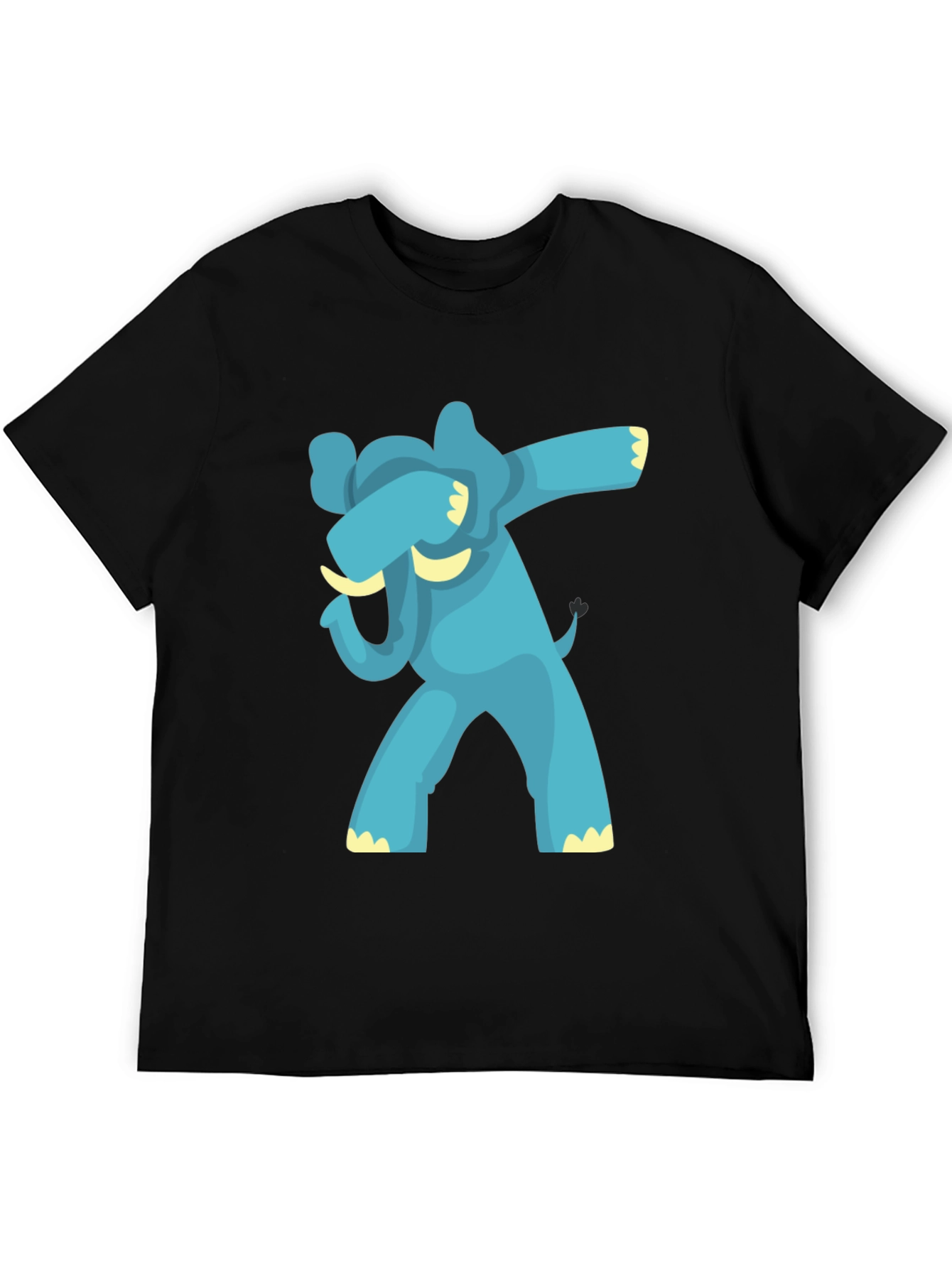 Black Dabbing Elephant Graphic Tee - Black view 5