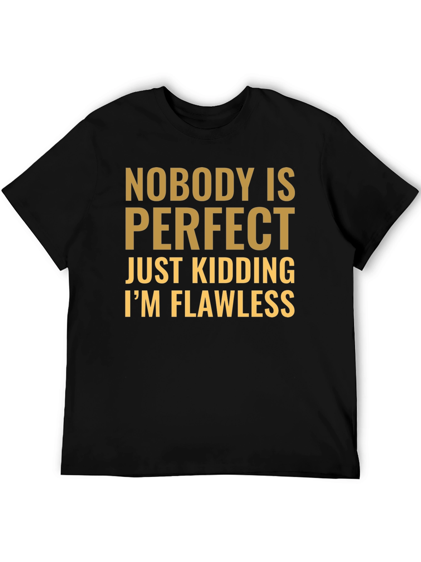 Black Funny 'Nobody is Perfect' Graphic T-Shirt view 5