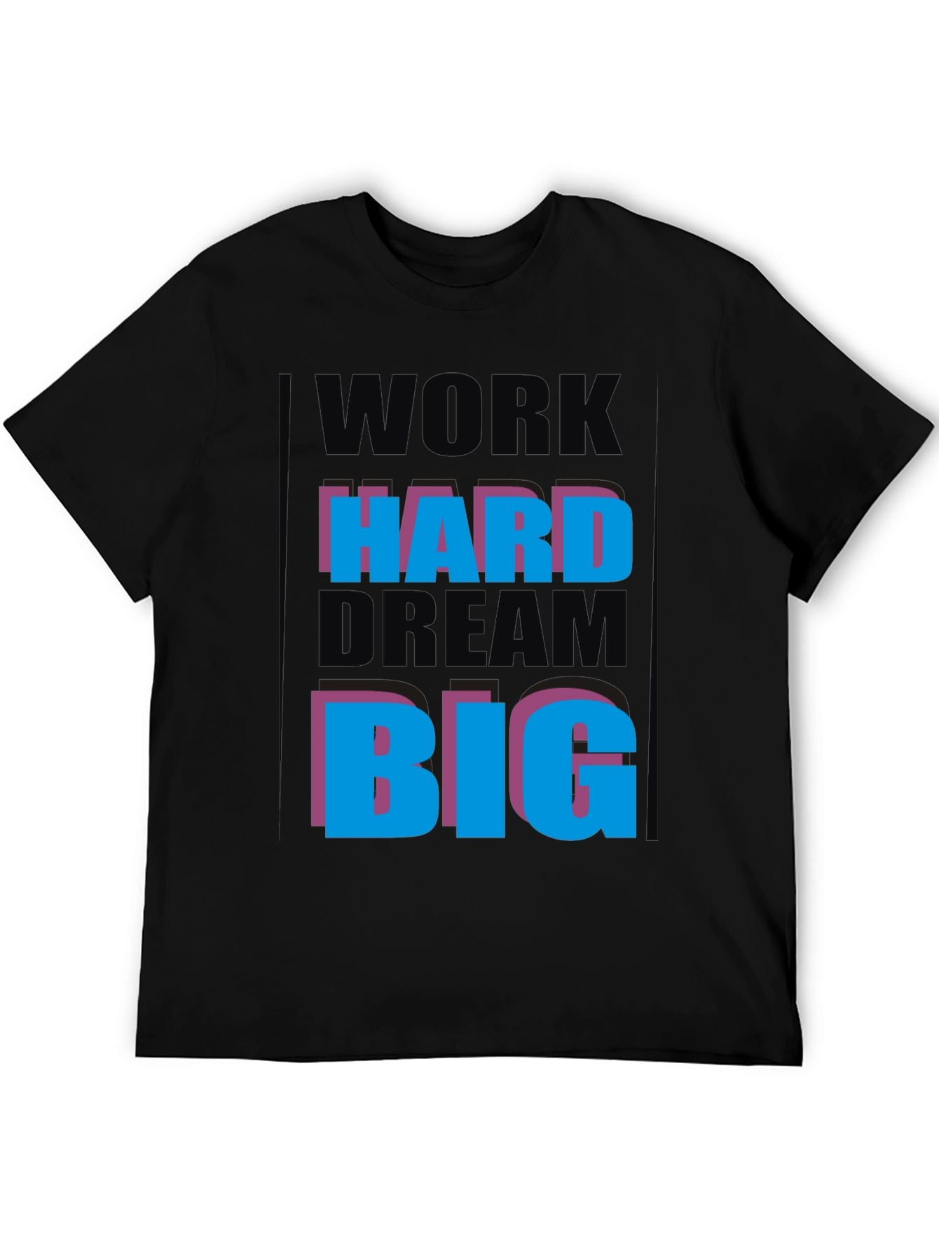Black Work Hard Dream Big Graphic Tee view 5