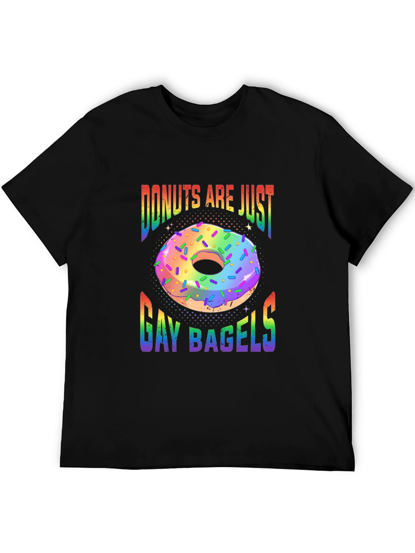 Black Donuts Are Just Gay Bagels Graphic Tee view 5