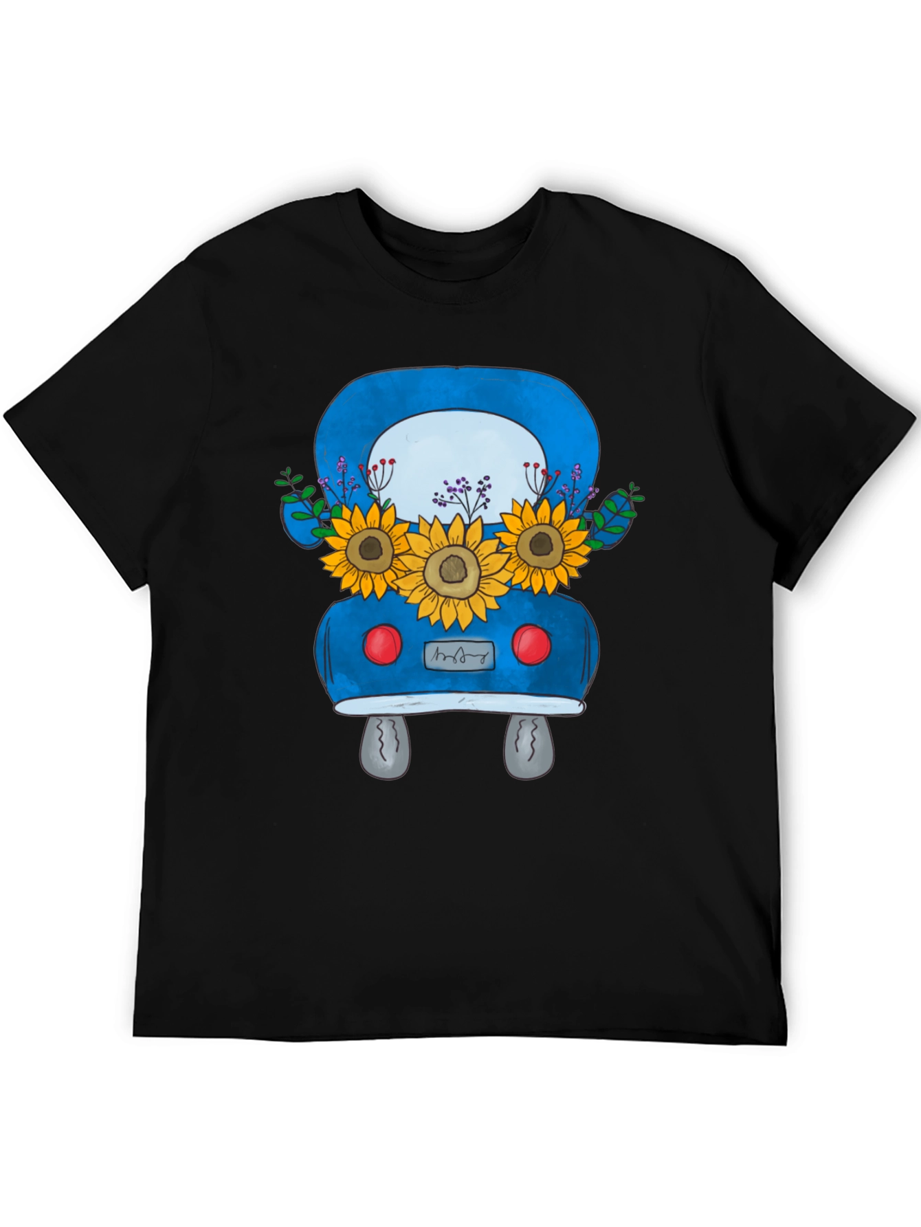 Black Sunflower Truck Graphic Tee - Black view 5