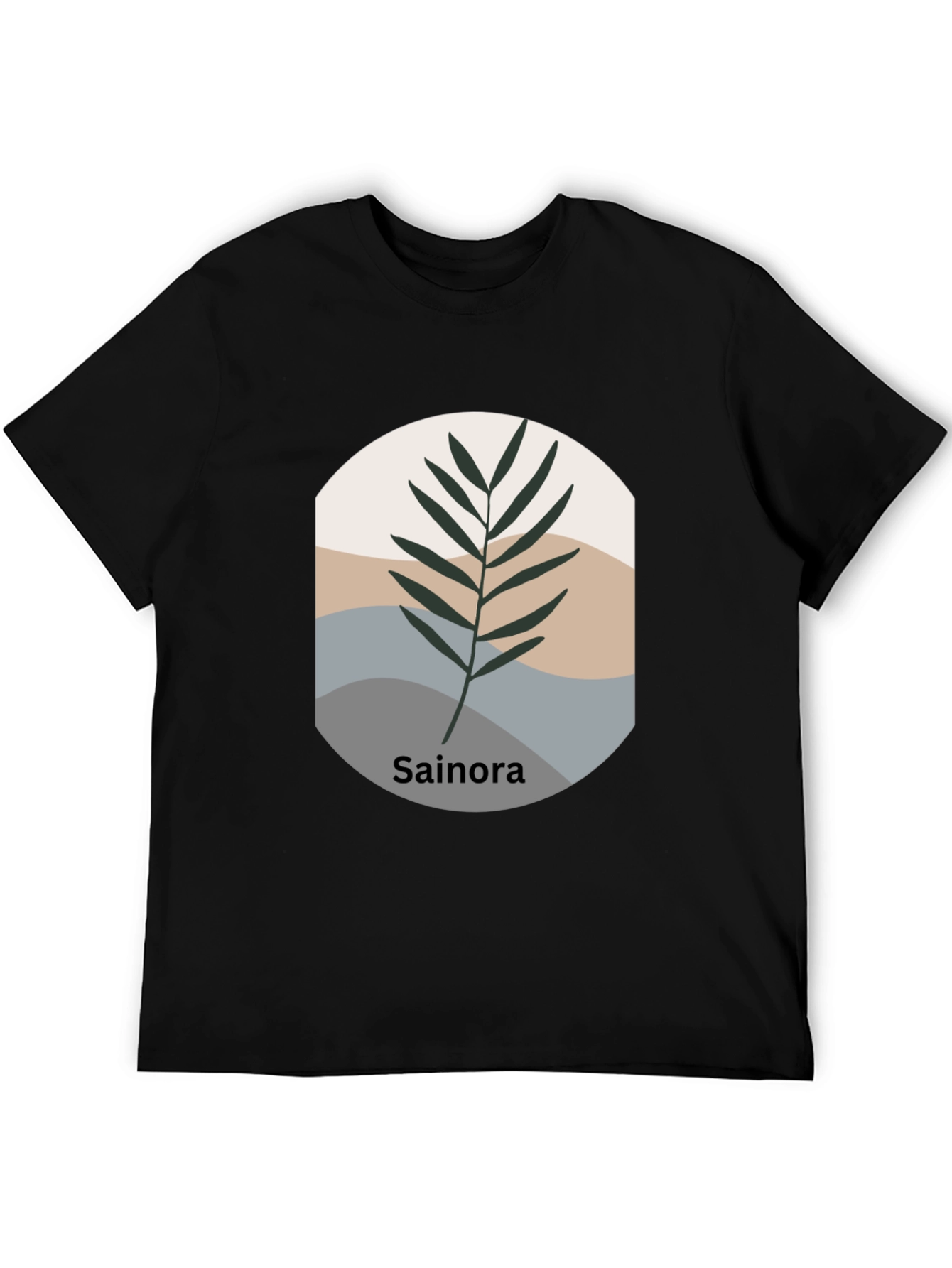 Black Botanical Print Black T-Shirt - Sainora view 5