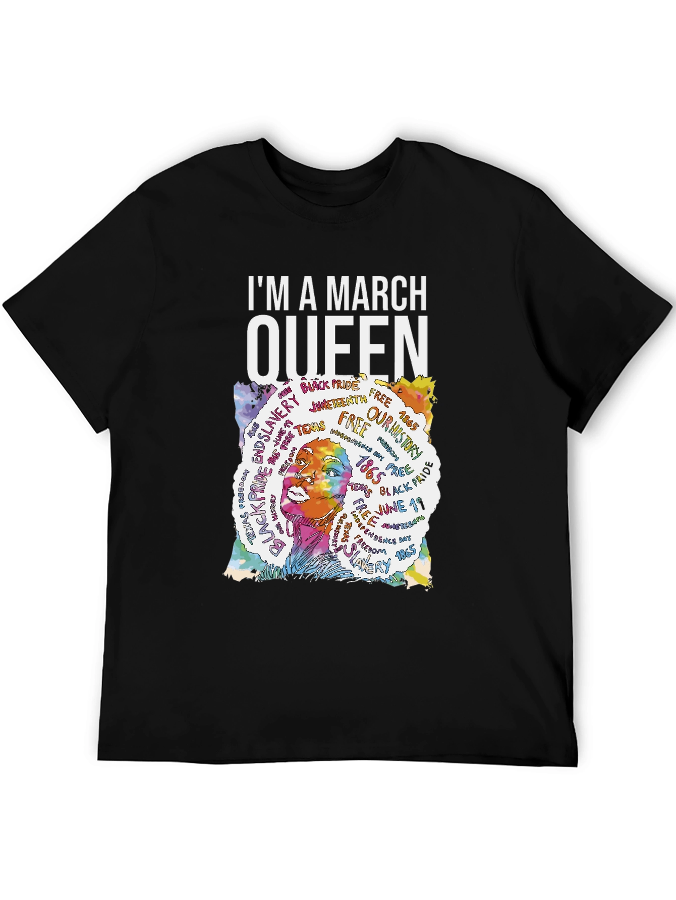 Black I'm A March Queen T-Shirt view 5