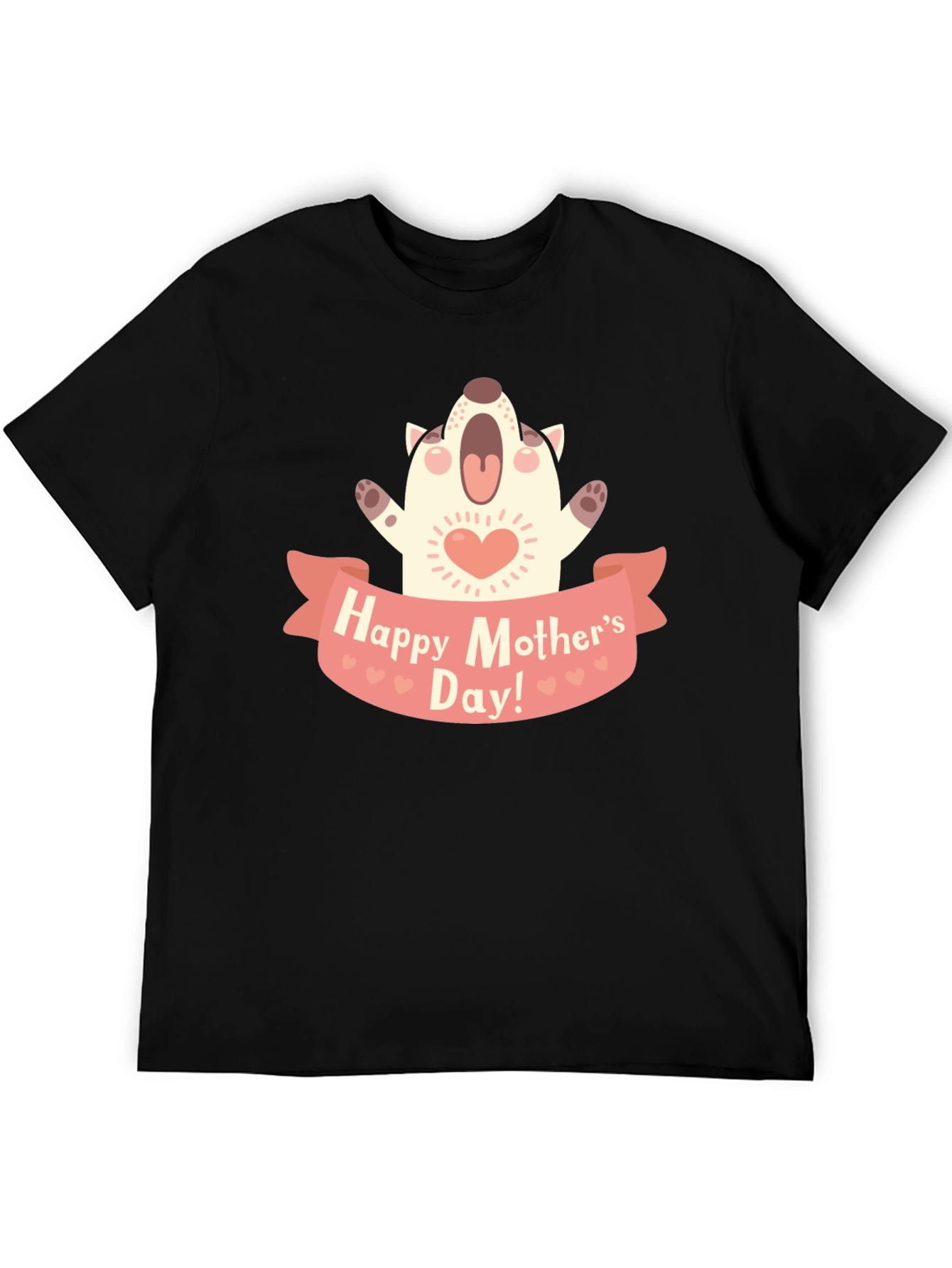 Black Happy Mother's Day Dog Graphic T-Shirt view 5