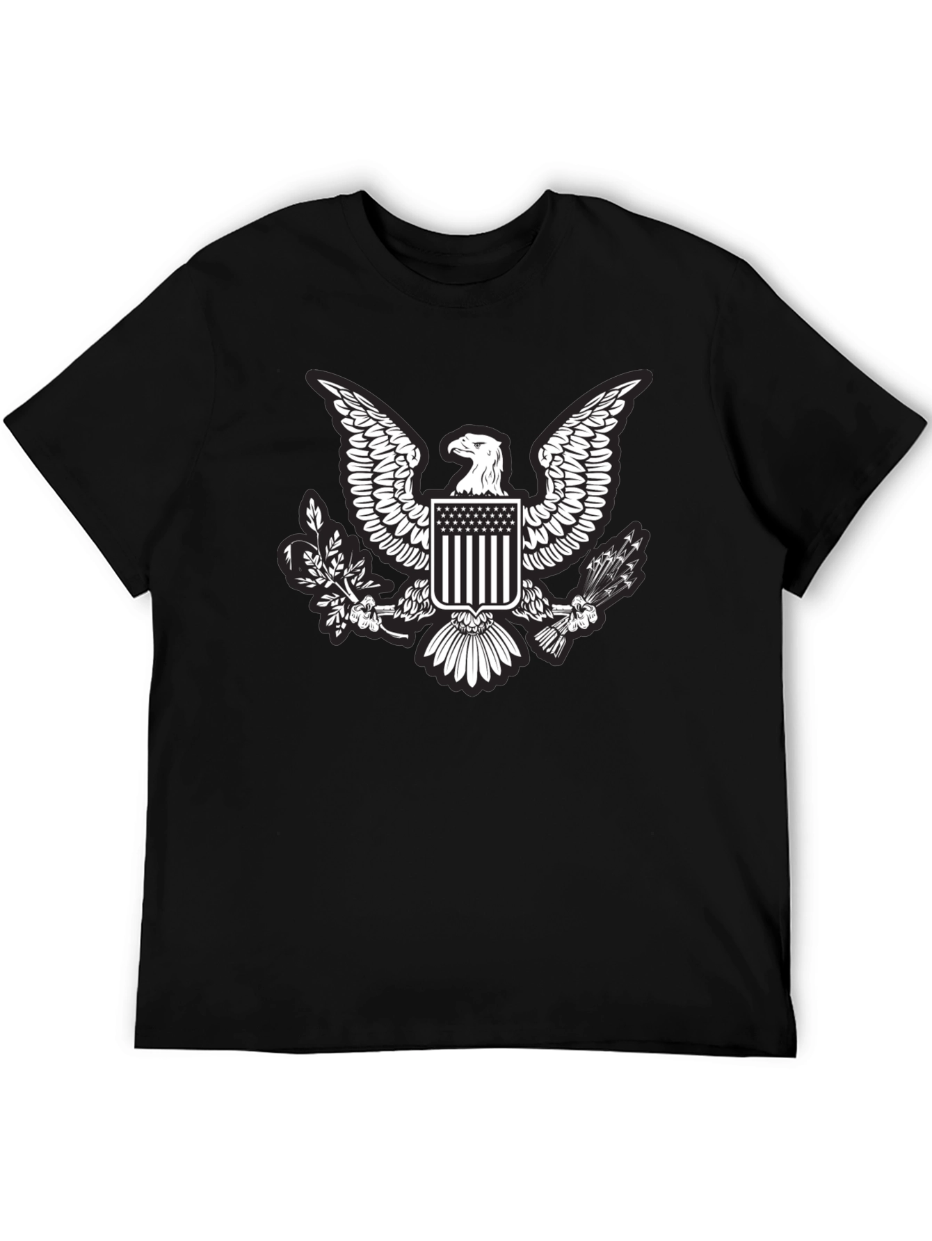 Black Eagle Crest Graphic T-Shirt - Patriotic Design view 5