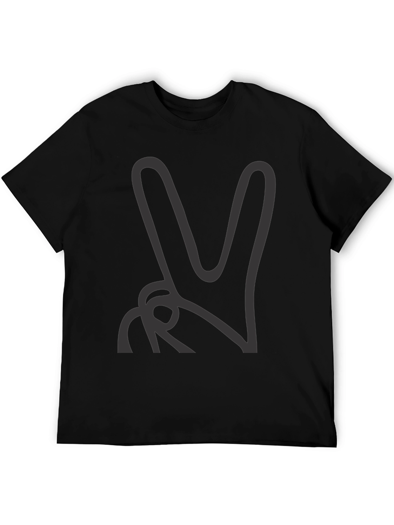 Black Peace Sign Graphic Tee - Classic Black Comfort view 5