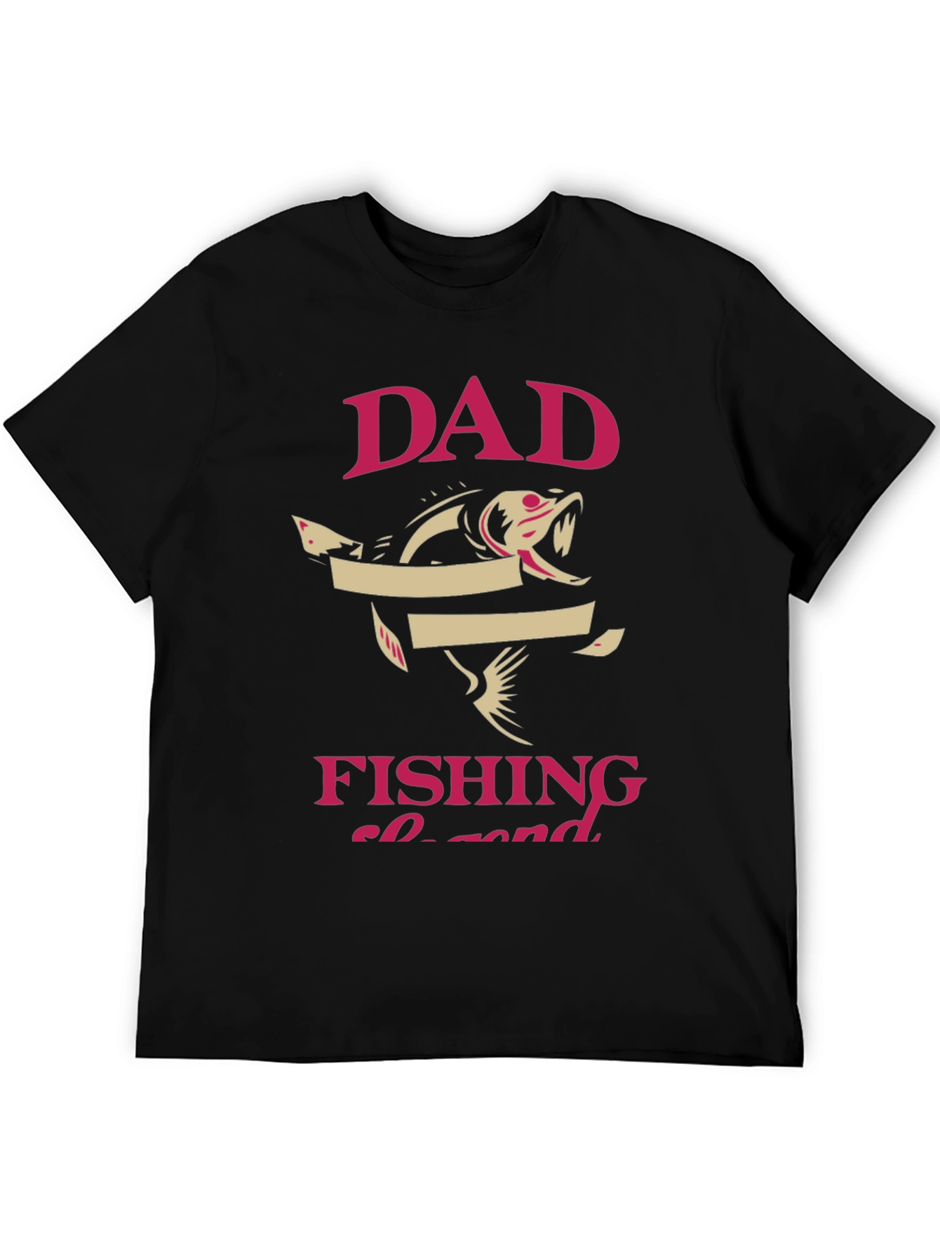 Black Dad Fishing Legend Graphic Tee - Novelty T-Shirt view 5