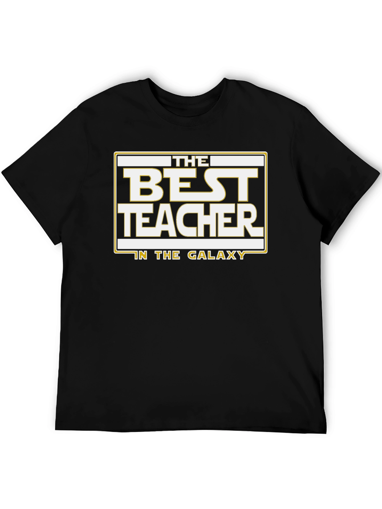 Black Best Teacher in the Galaxy T-Shirt - Black view 5
