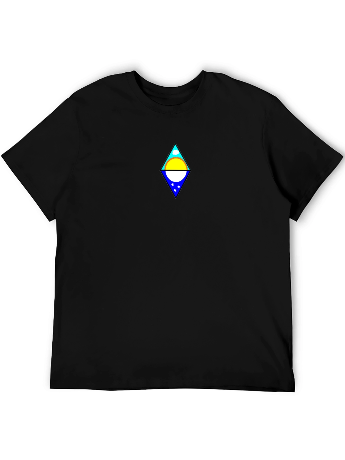 Black Black T-Shirt with Diamond Design view 5