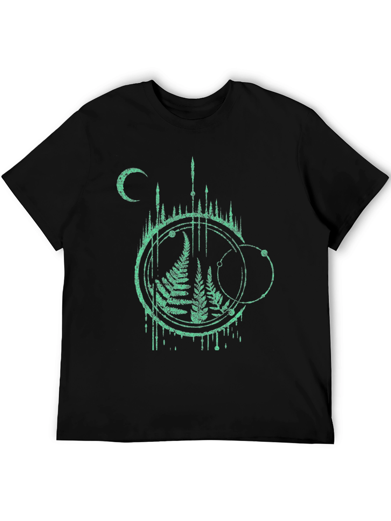Black Nature Graphic Tee - Fern and Moon Design view 5