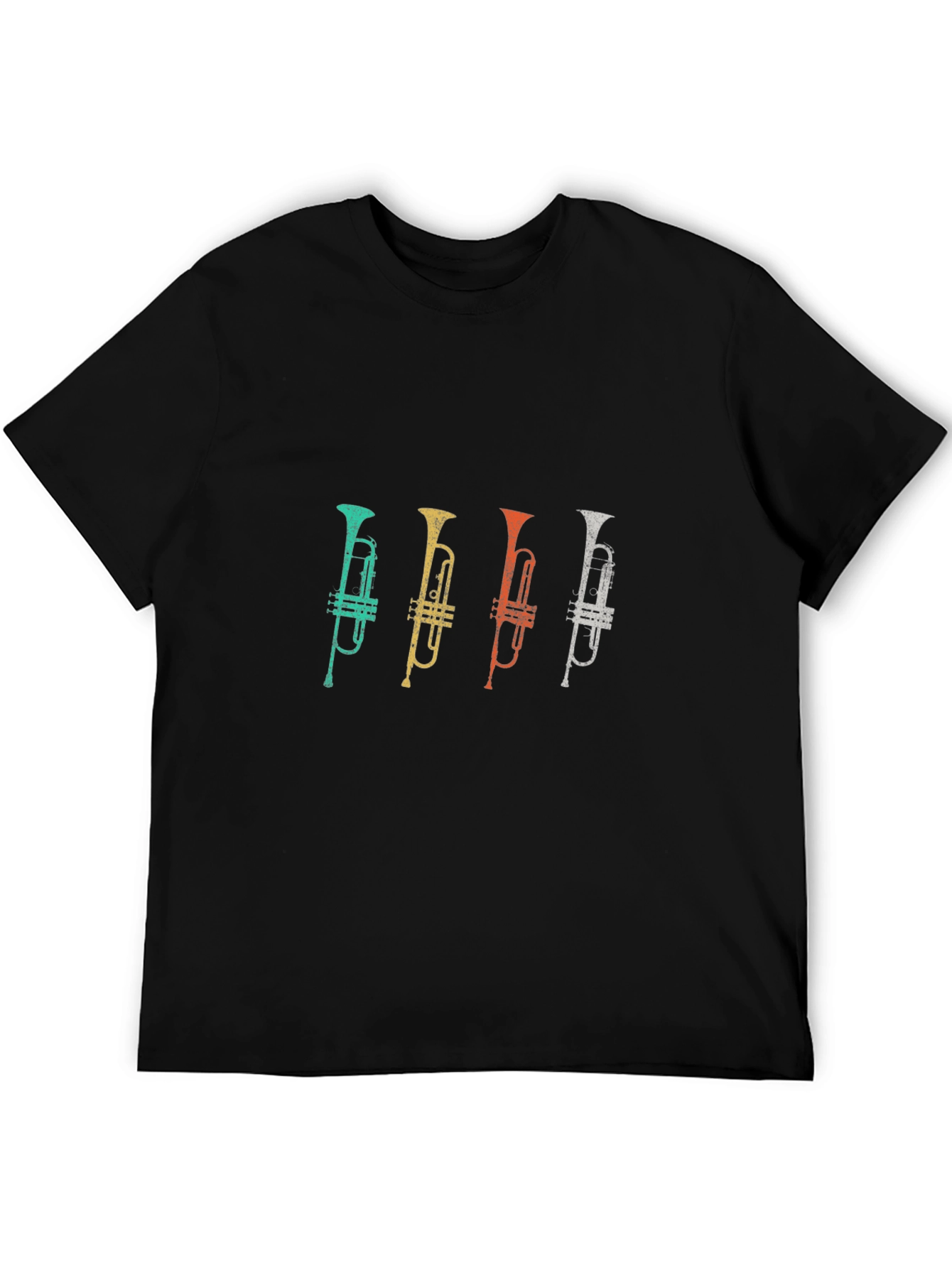 Black Retro Trumpet T-Shirt - Music Lover's Tee view 5