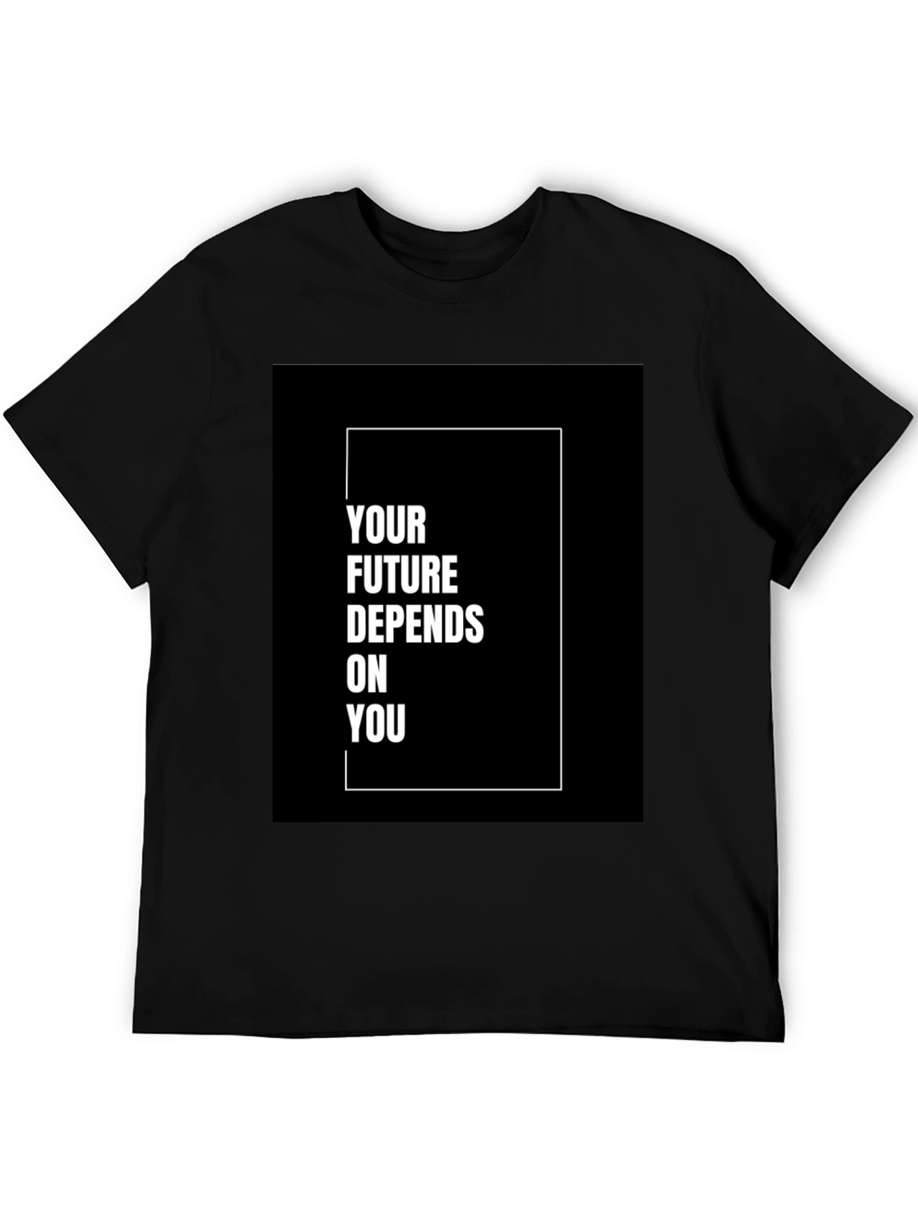 Black Motivational T-Shirt - Your Future Depends On You view 5