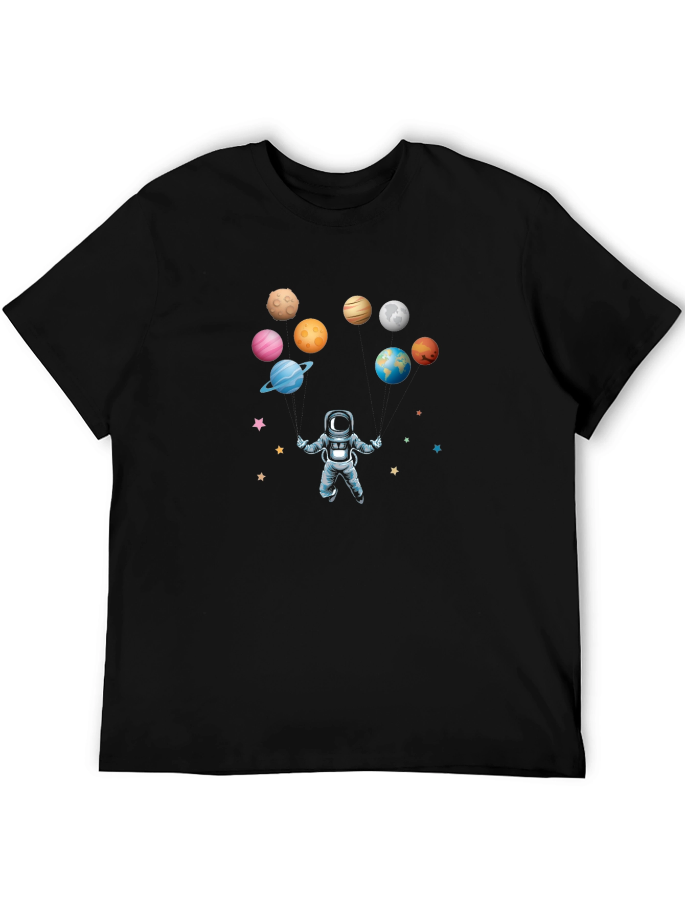 Black Astronaut & Planets Black Graphic Tee view 5