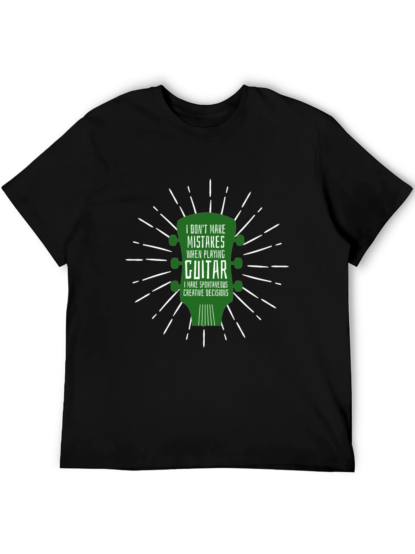 Black Guitar Player T-Shirt - "I Don't Make Mistakes" Funny Tee view 5