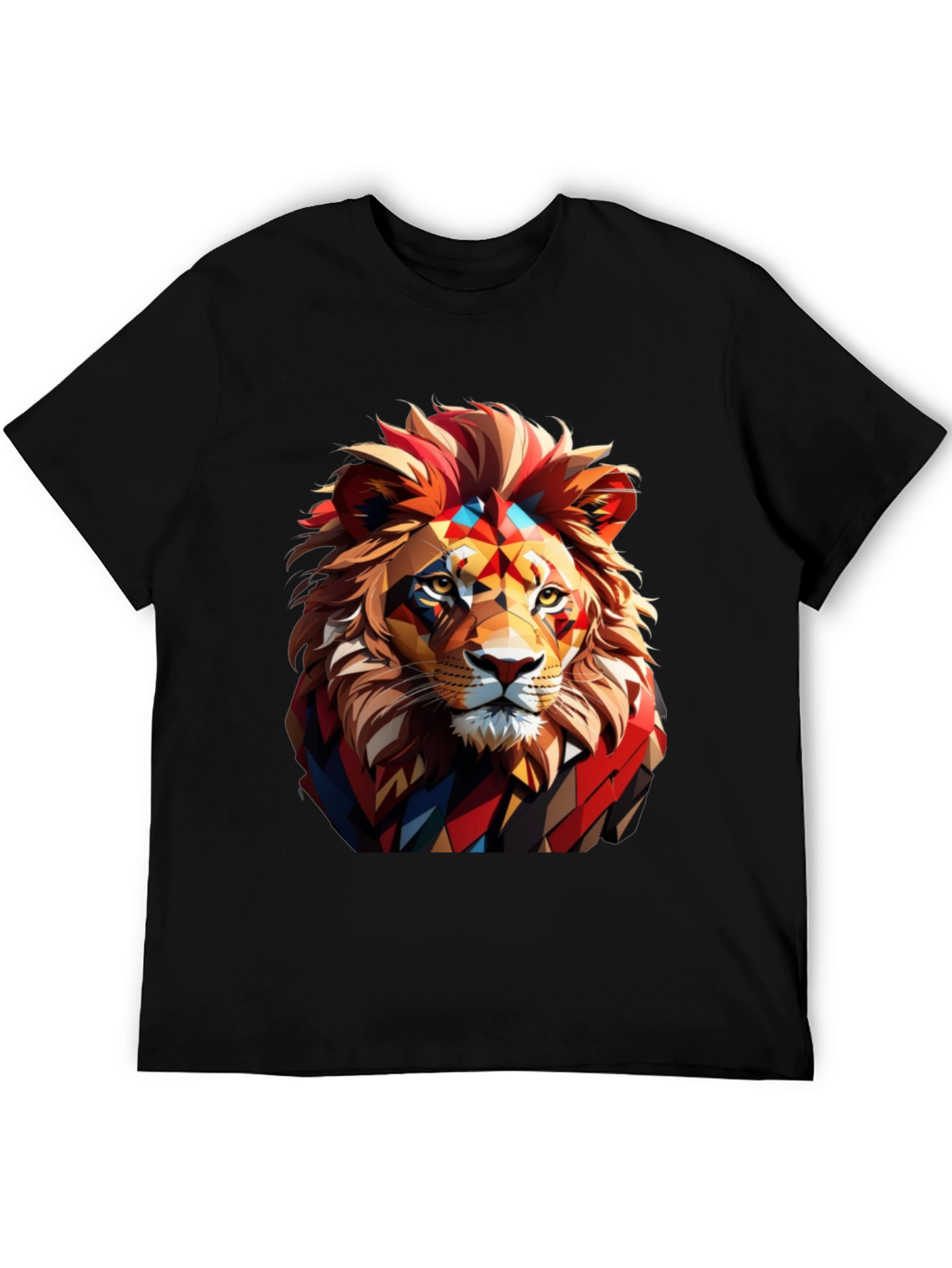 Black Lion Graphic Print Black T-Shirt view 5