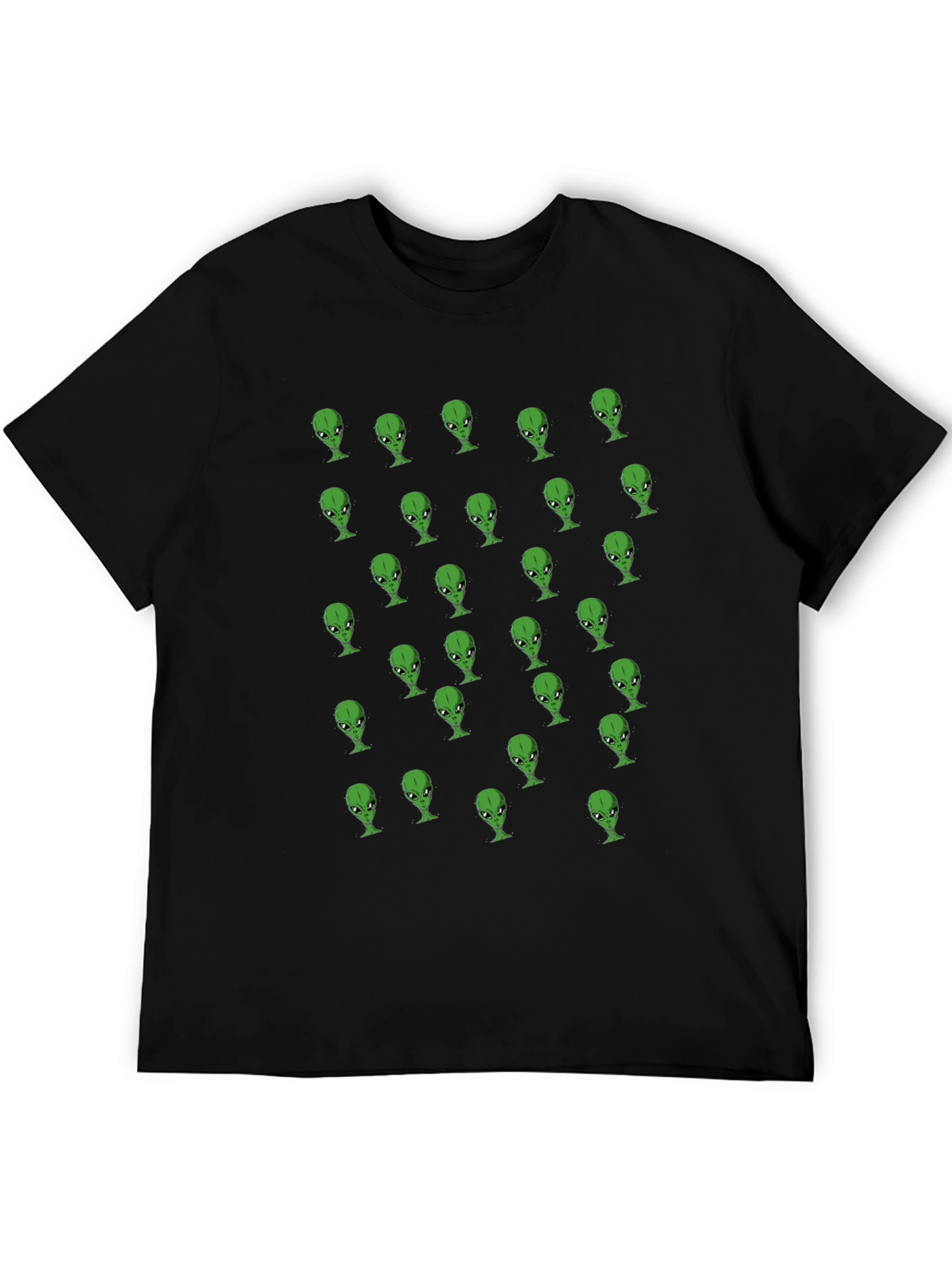 Black Alien Heads Black T-Shirt view 5