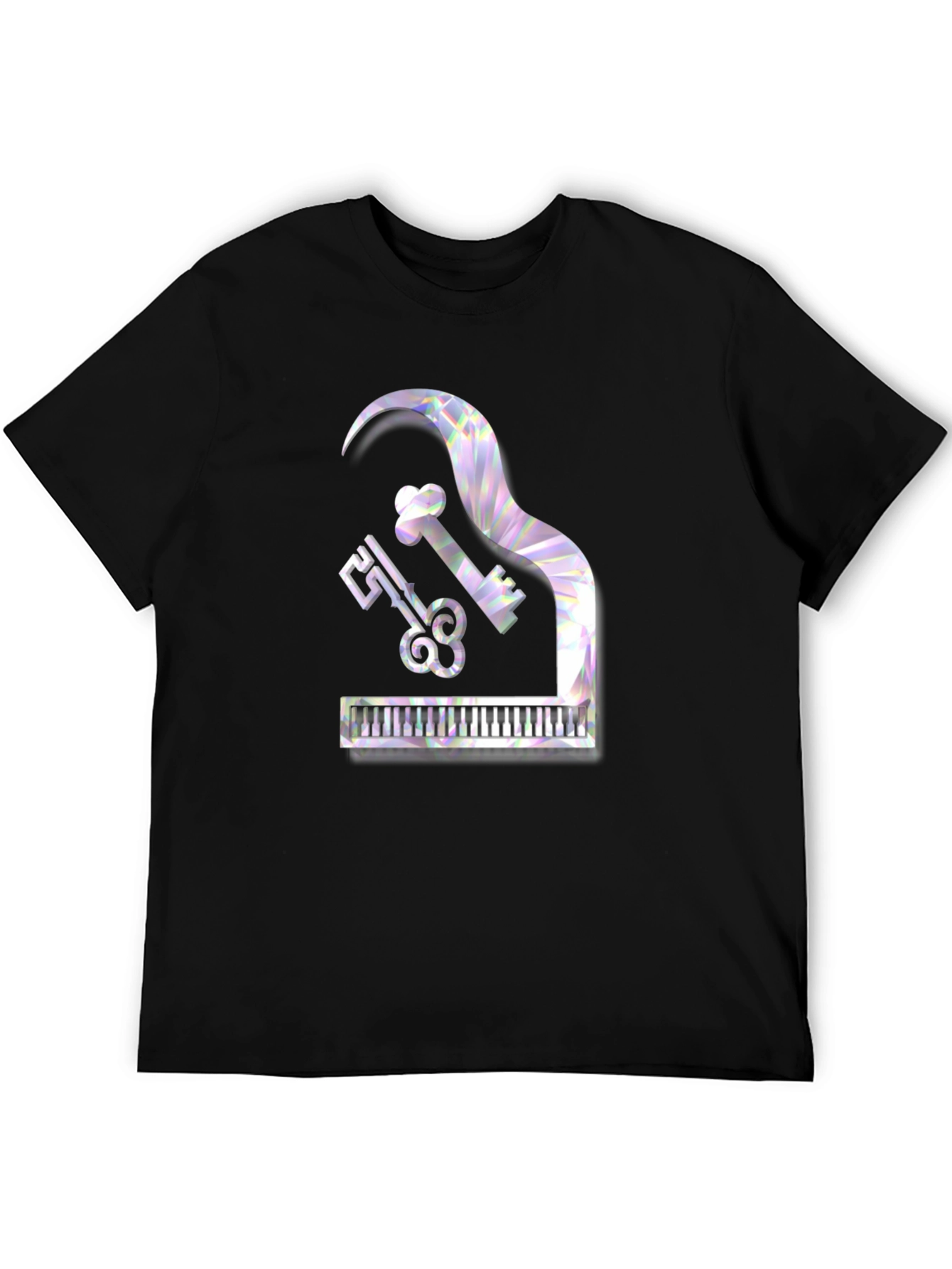Black Piano Keys & Music Note T-Shirt - Stylish Musical Tee view 5