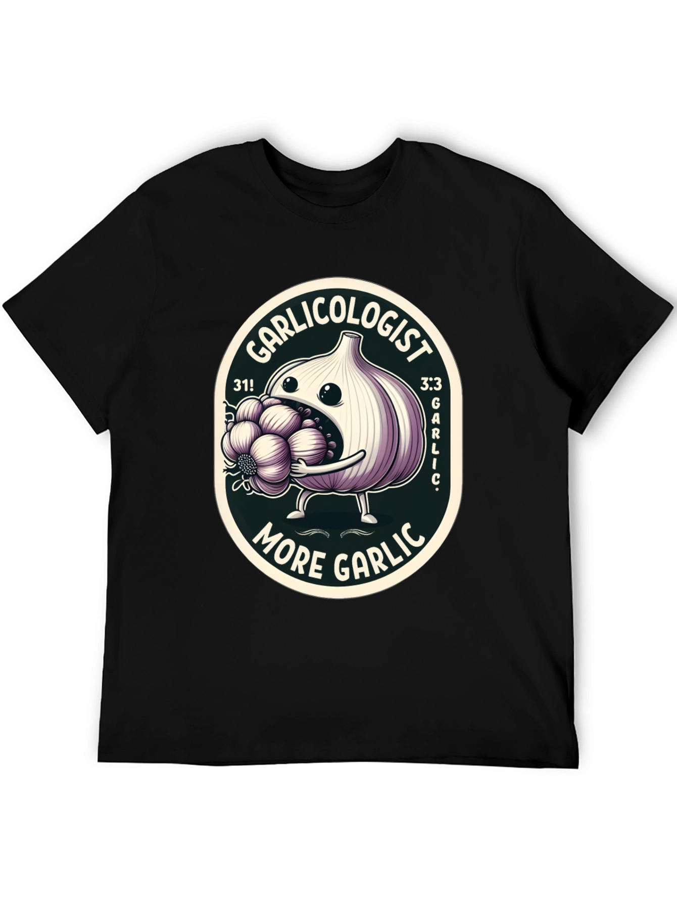 Black Garlicologist Graphic T-Shirt - More Garlic! view 5