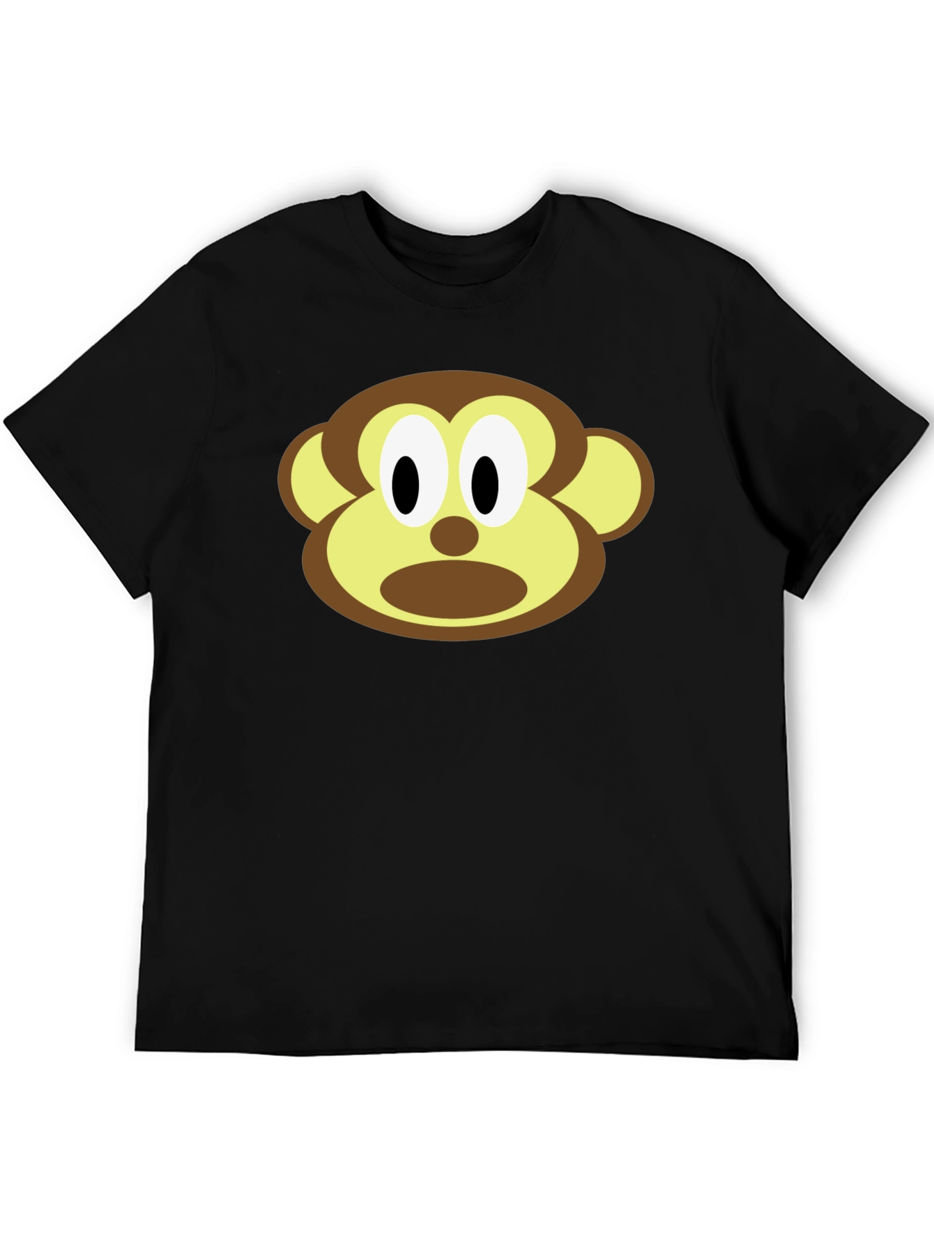 Black Monkey Face Graphic Tee - Unisex Black T-Shirt view 5